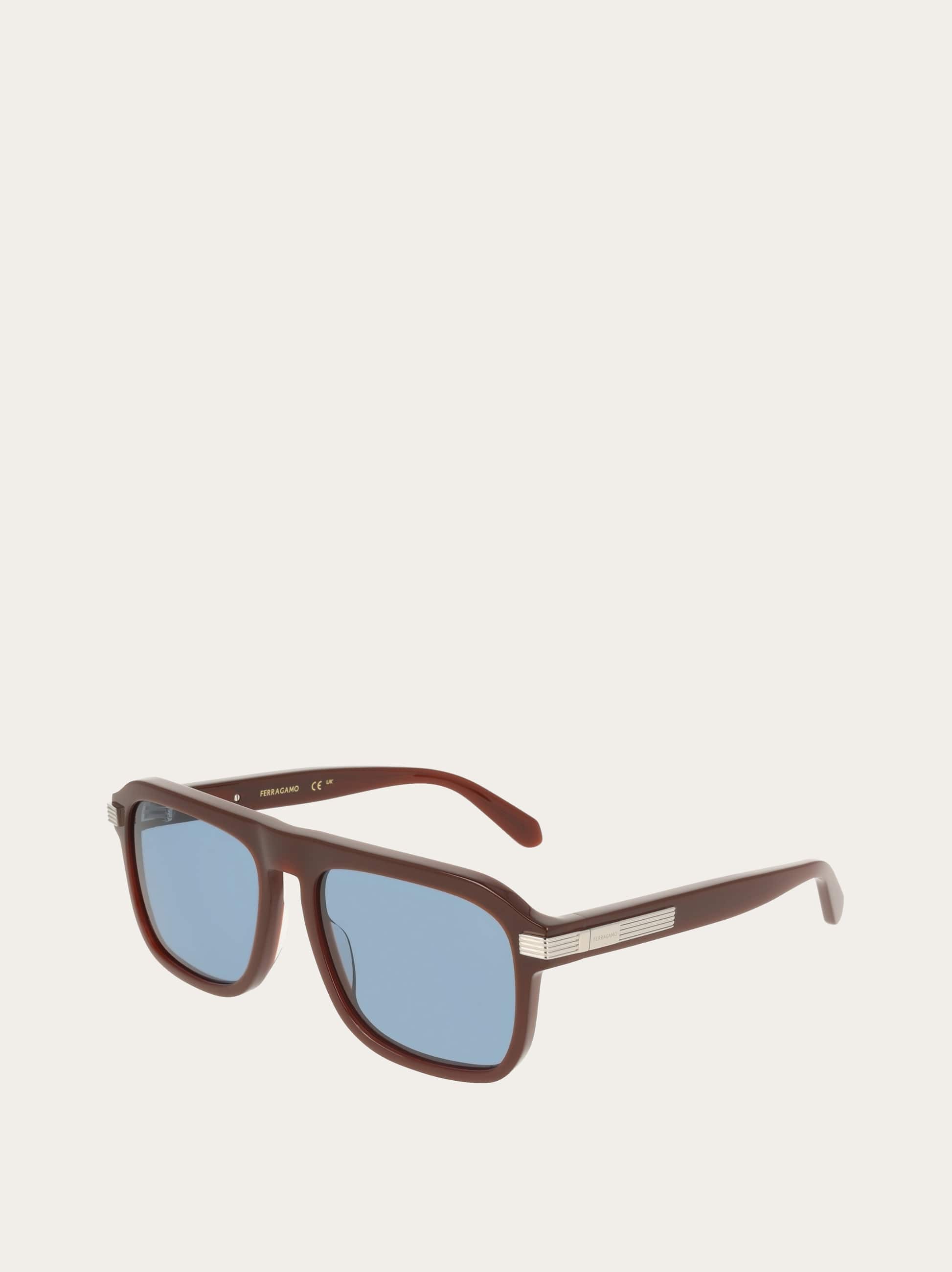  Ferragamo Men Rectangular Frame Sunglasses Brown 