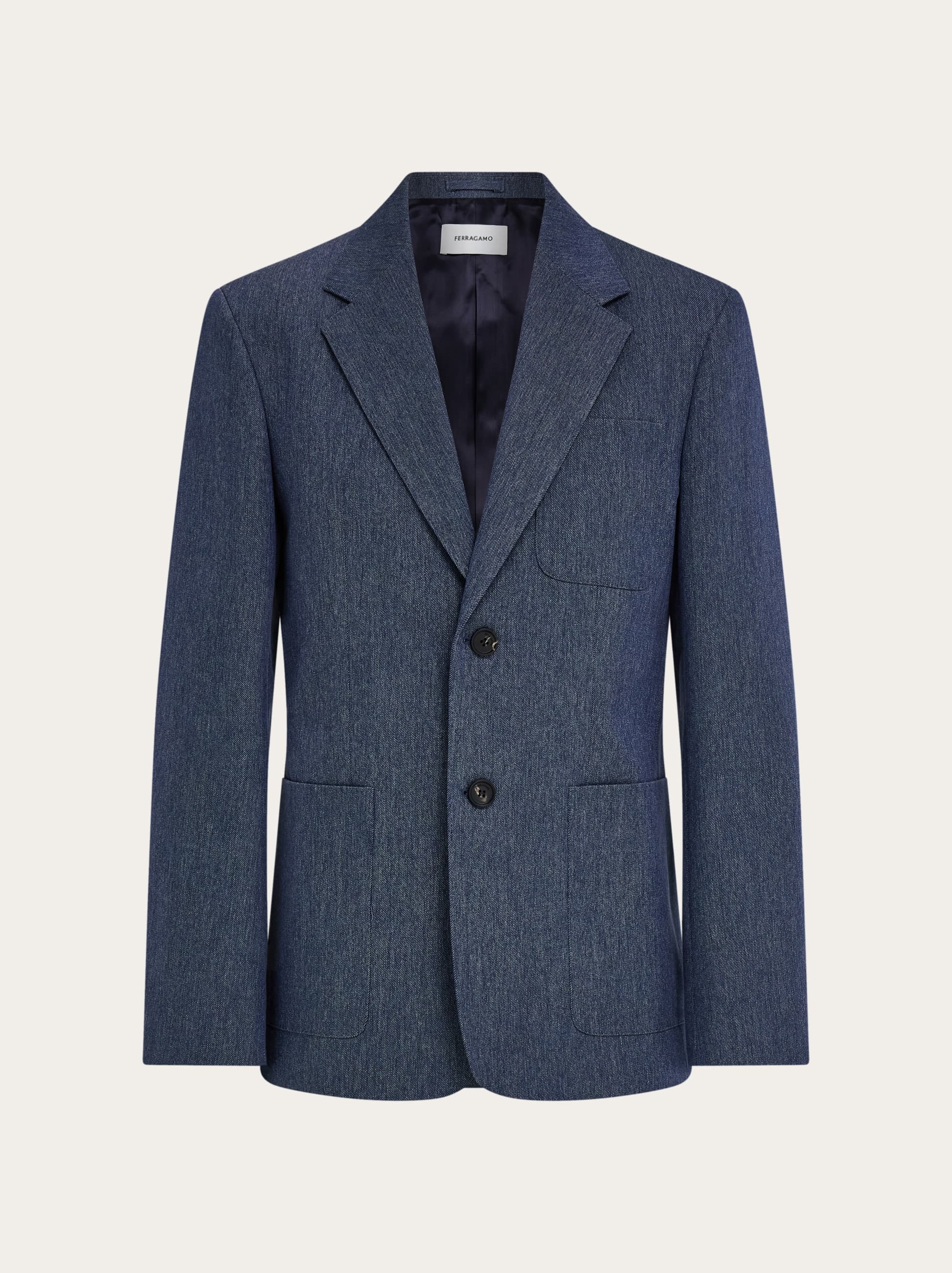 Ferragamo Uomo Blazer monopetto in denim Blu