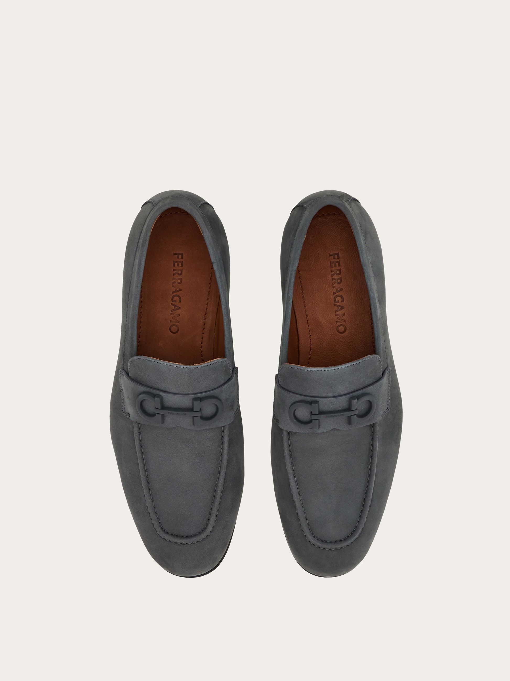  Ferragamo Herren Loafer Mit Gancini-trense Grau Größe 41.5 
