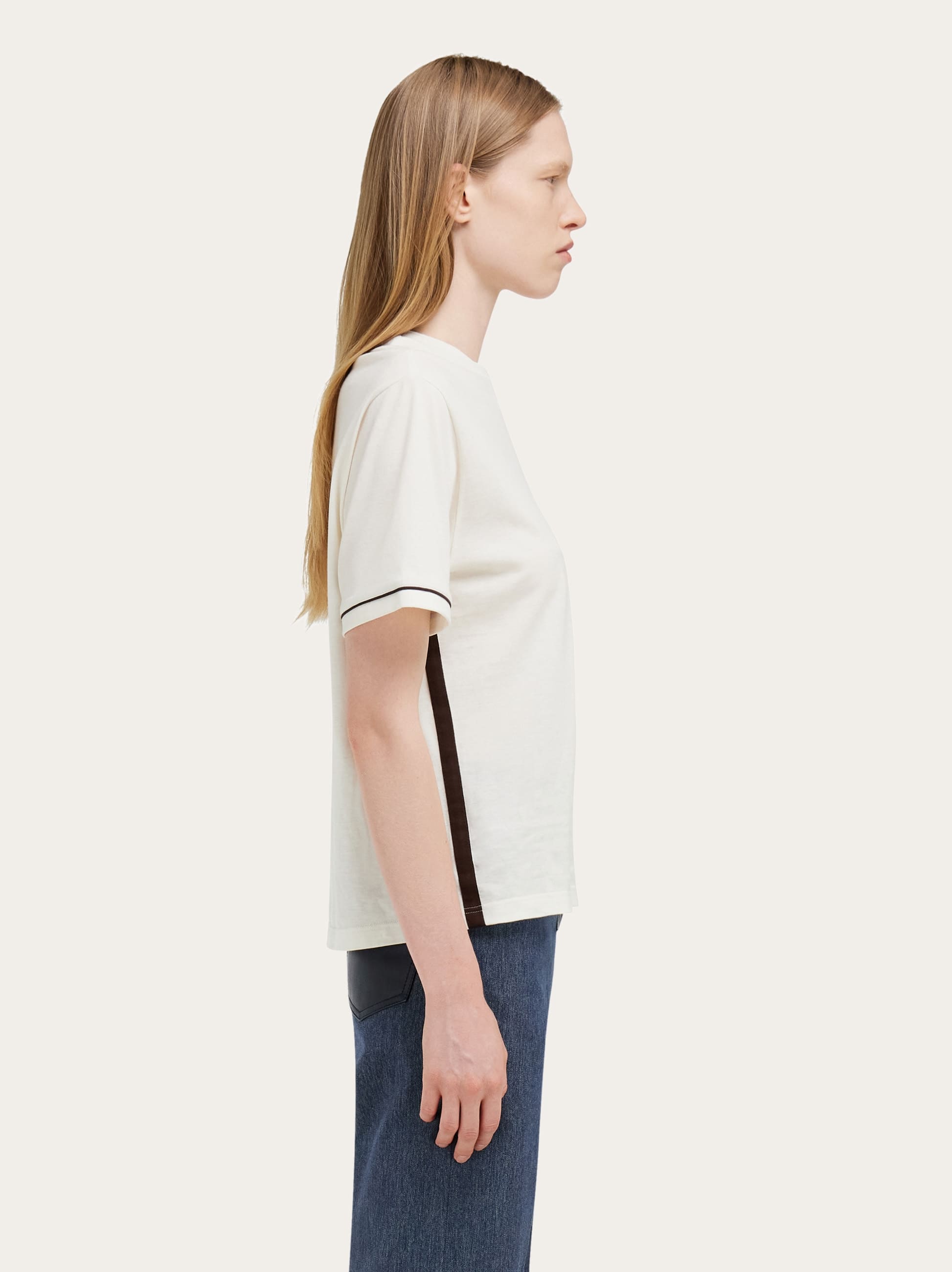  Ferragamo Damen Gancini T-shirt Weiß 