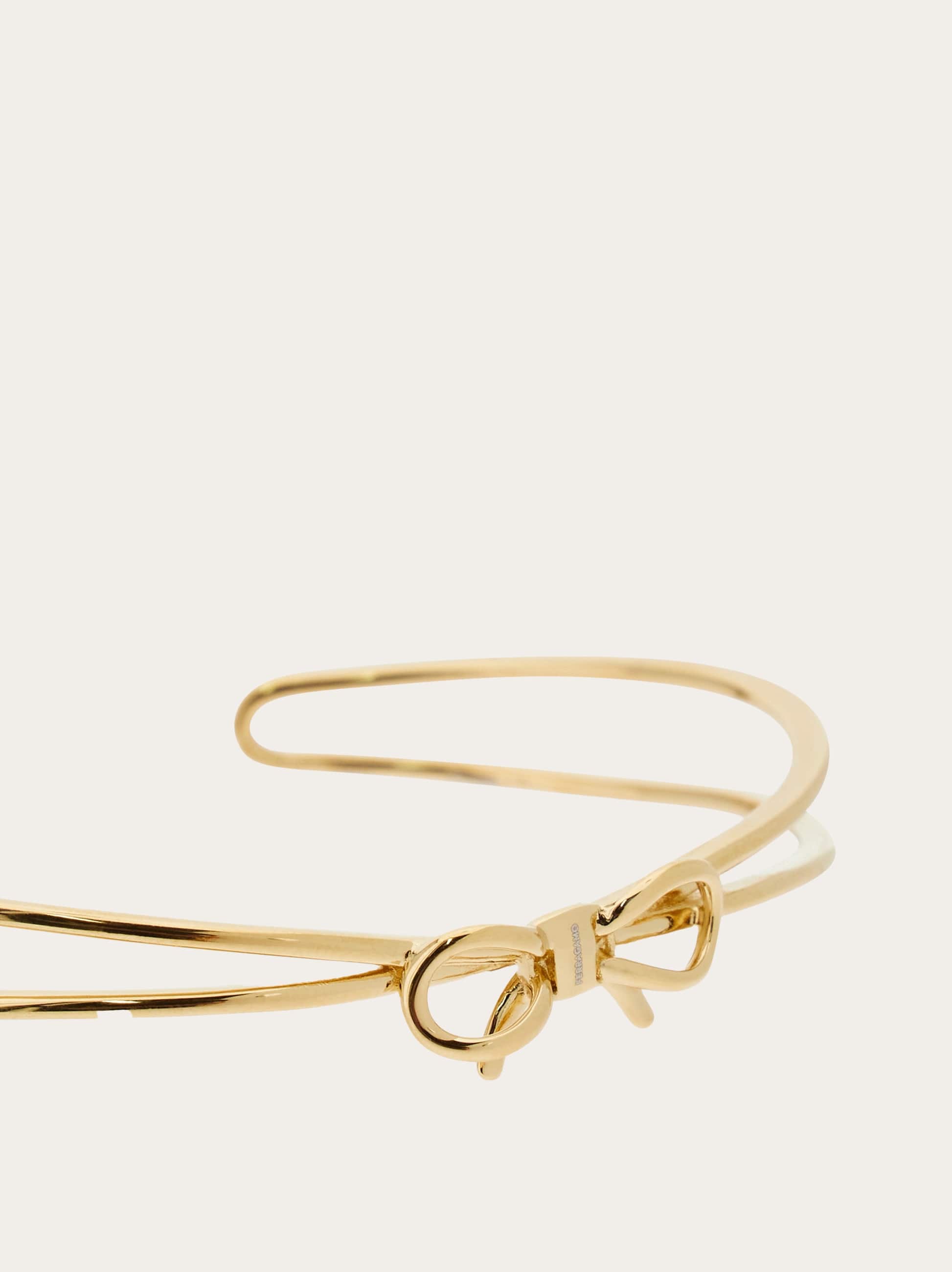 Ferragamo Bangle With Bow - Size M/l In Gold
