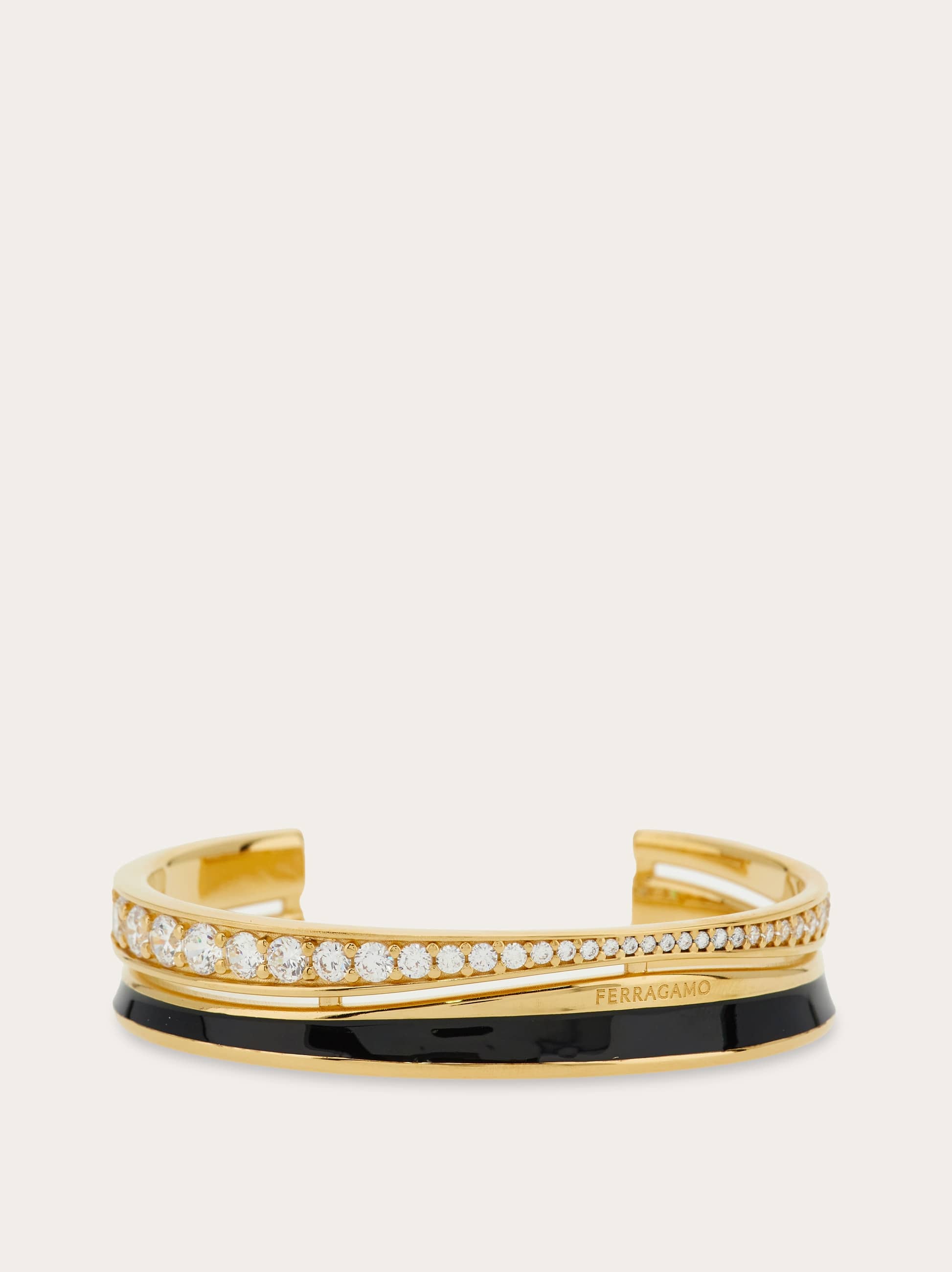 Ferragamo Crystal-inset Bangle In Gold