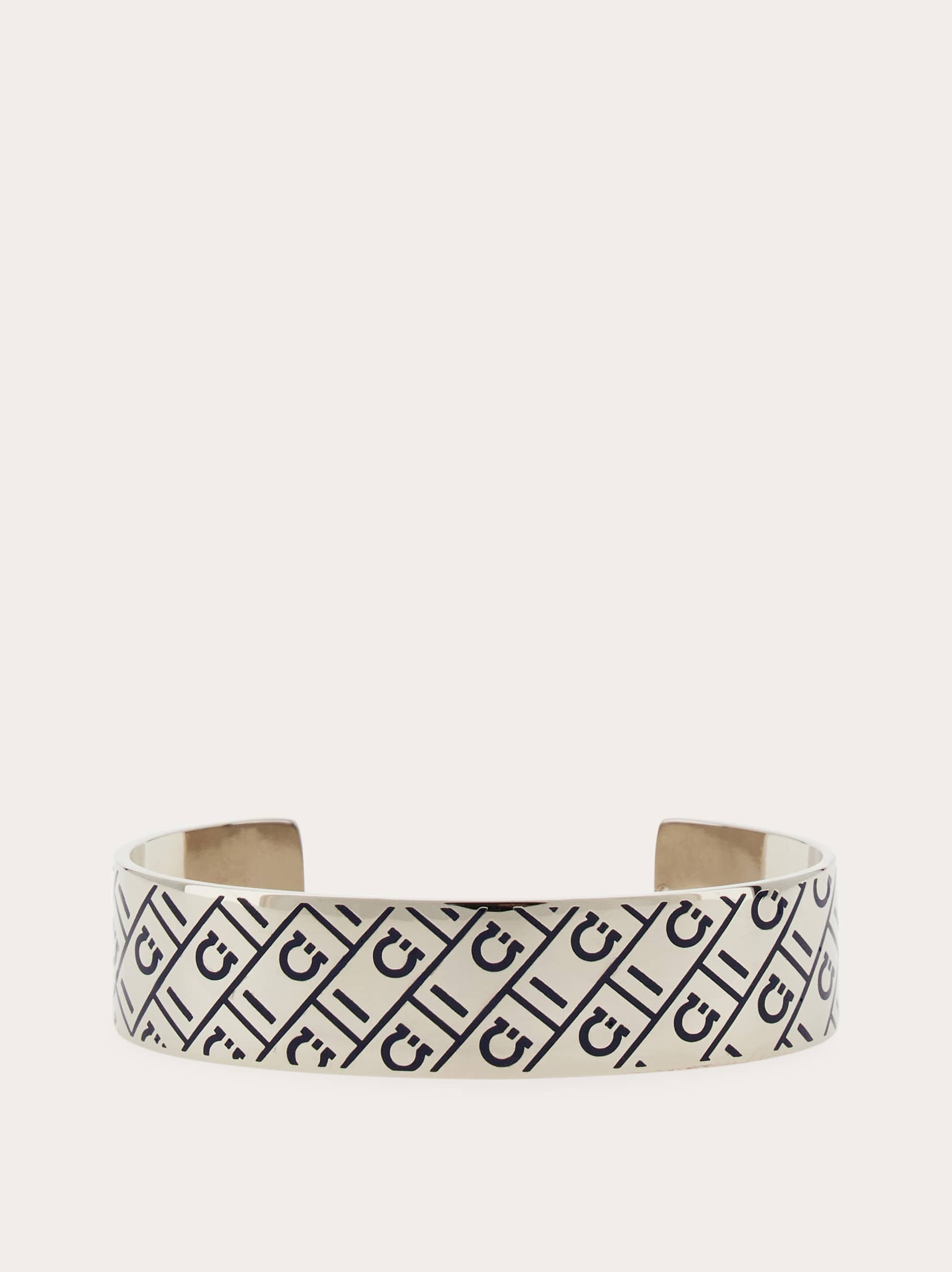 Ferragamo Men Ferragamo monogram bangle - size 19 Silver