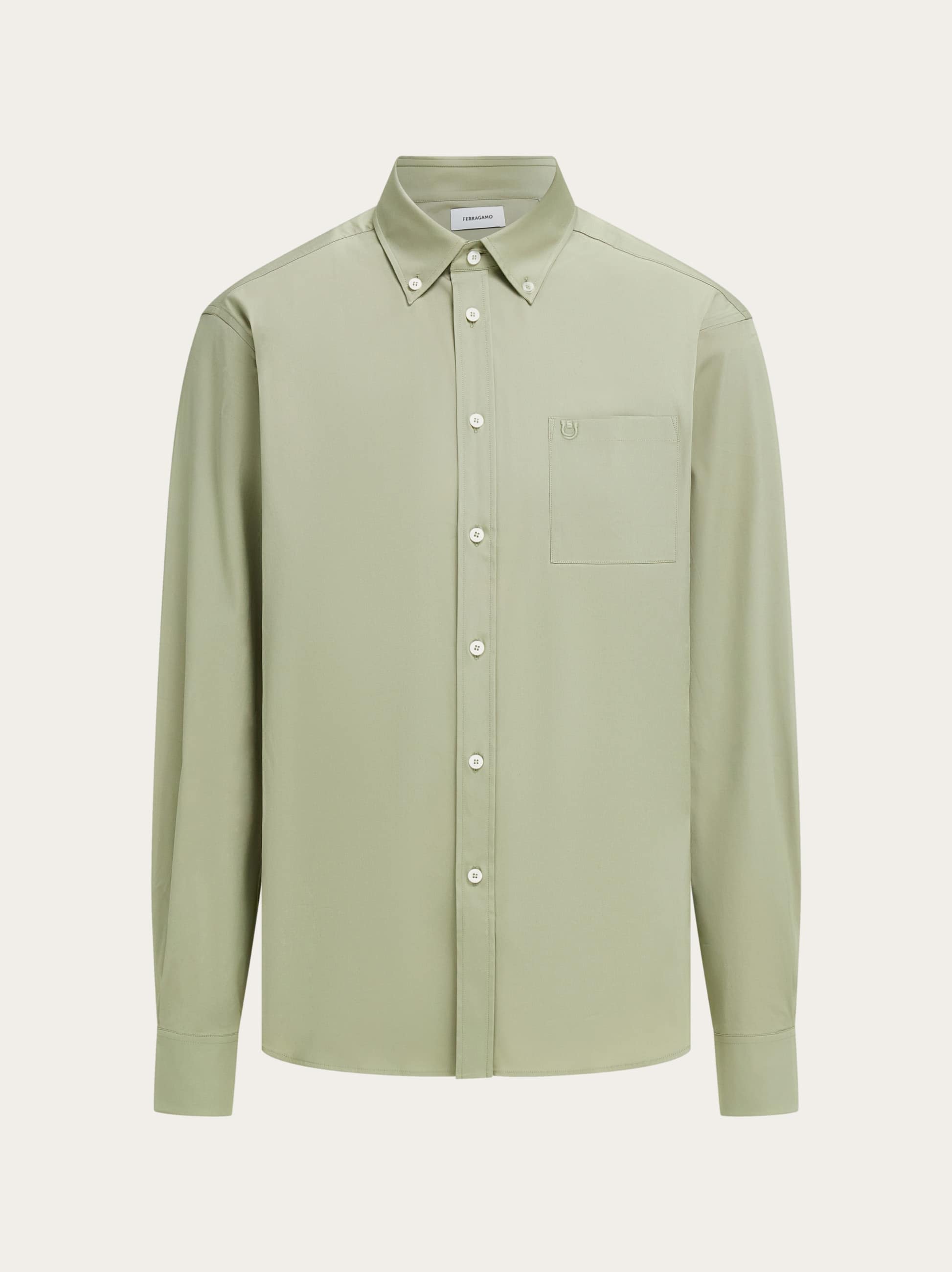 Ferragamo Uomo Camicia botton down Verde