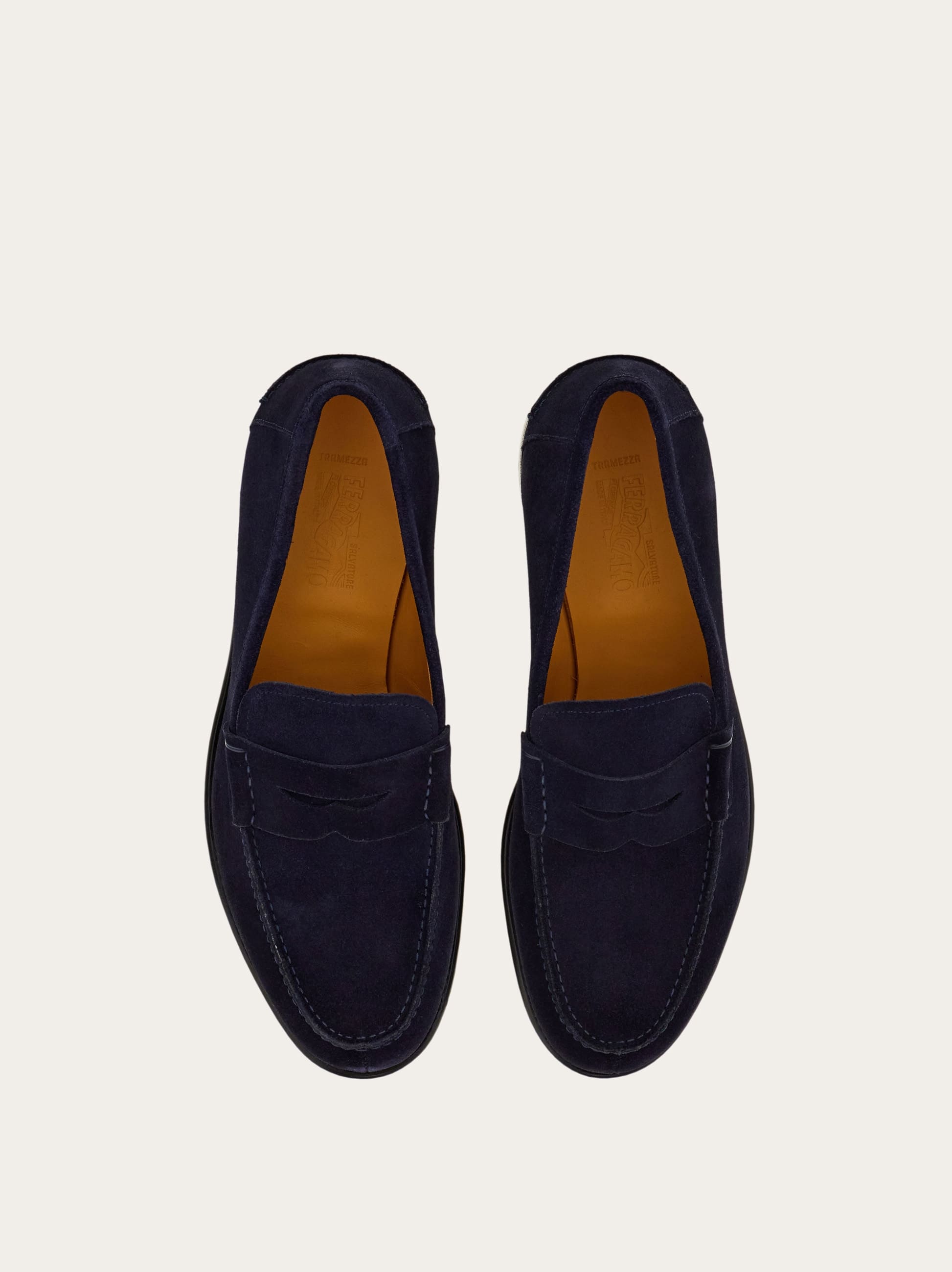  Ferragamo Herren Penny-loafer In Tramezza-machart Blau Größe 39.5 