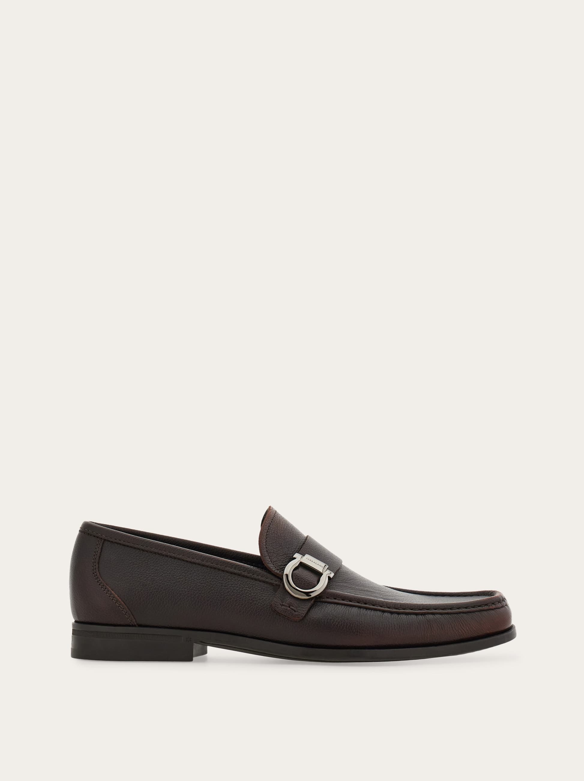 Ferragamo Loafer With Gancini Detail In Brown