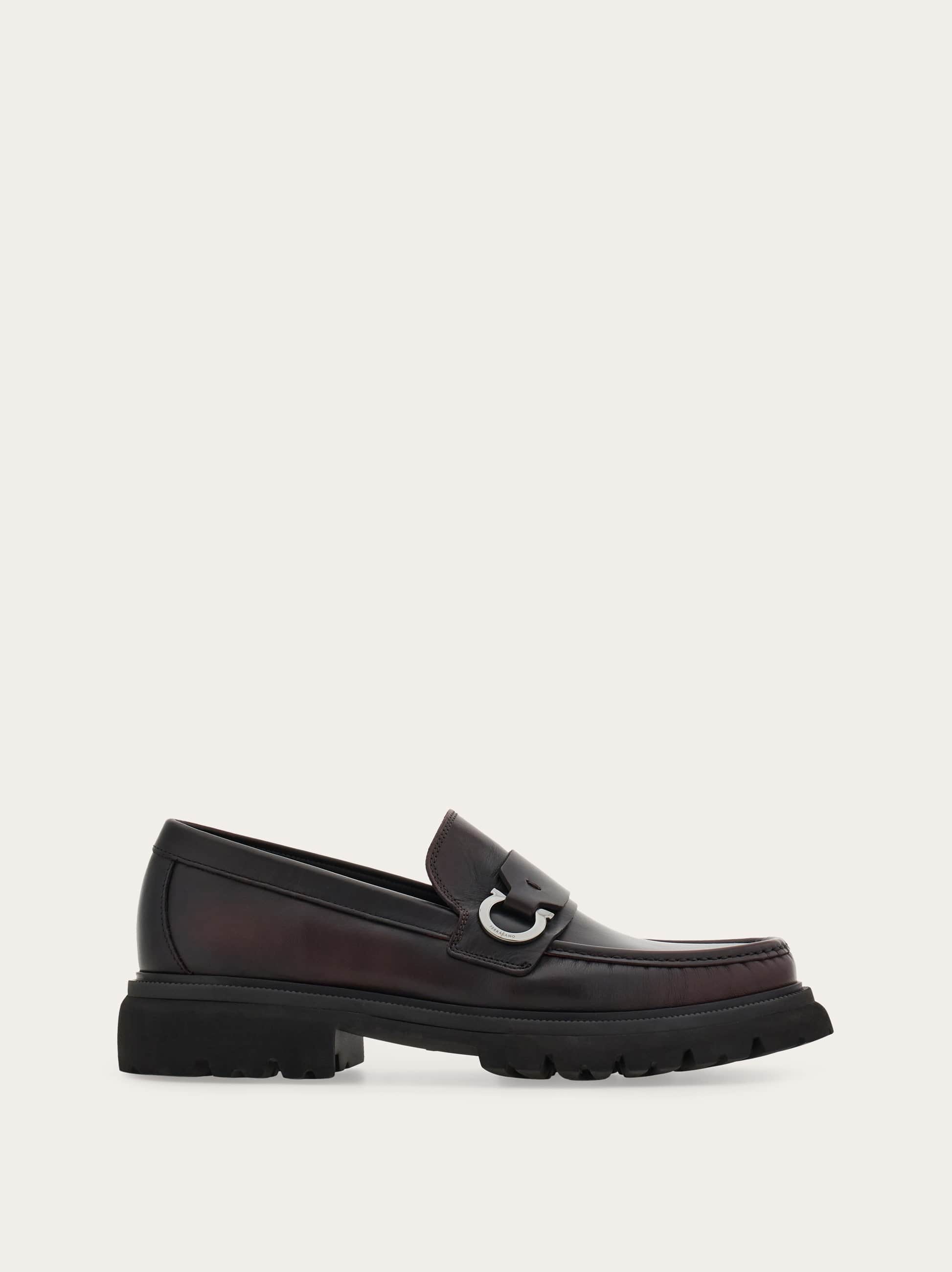 Ferragamo Loafer With Gancini Detail In Brown