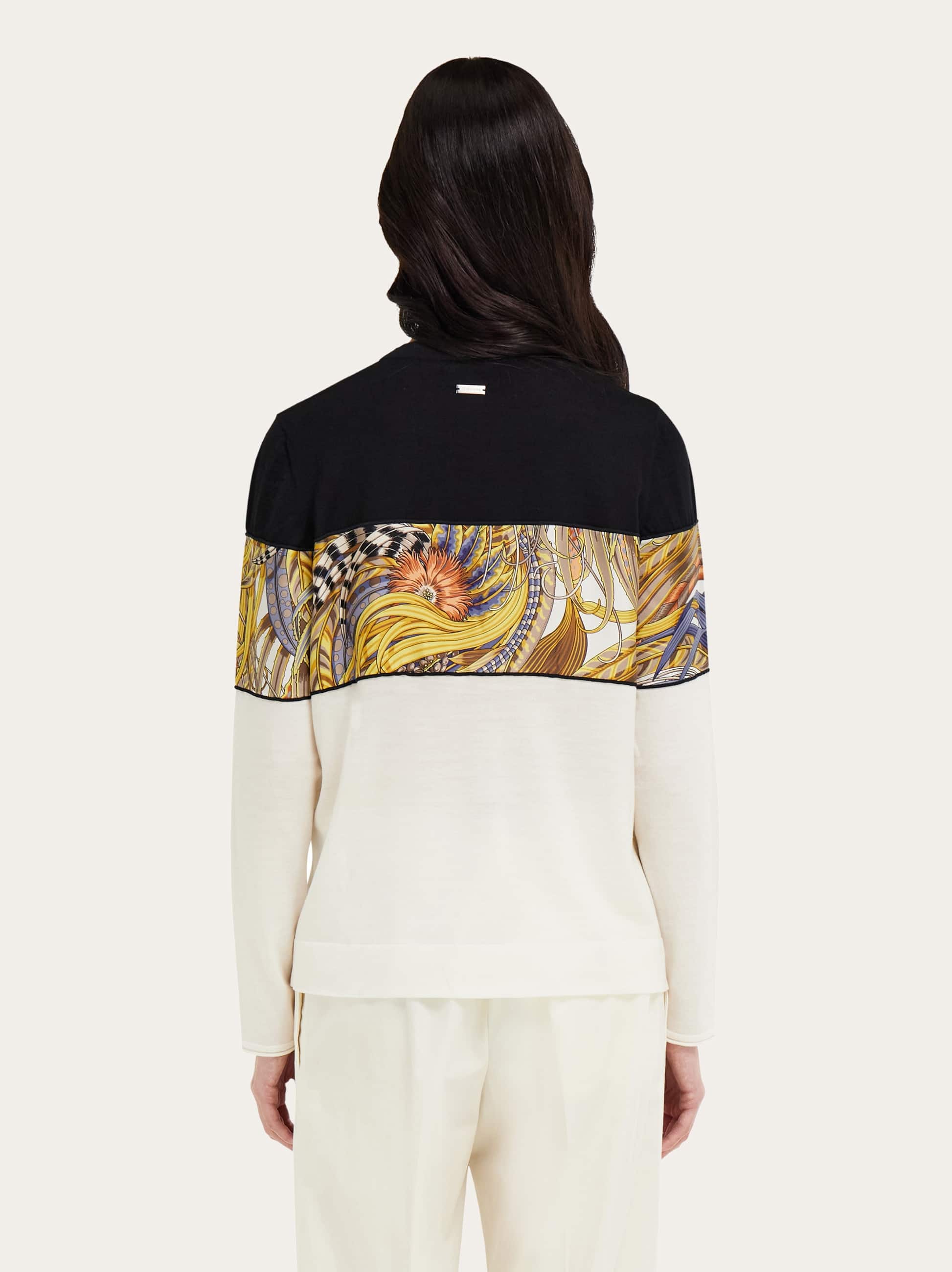  Ferragamo Damen Strickjacke Mit Rooster-print Mehrfarbig 