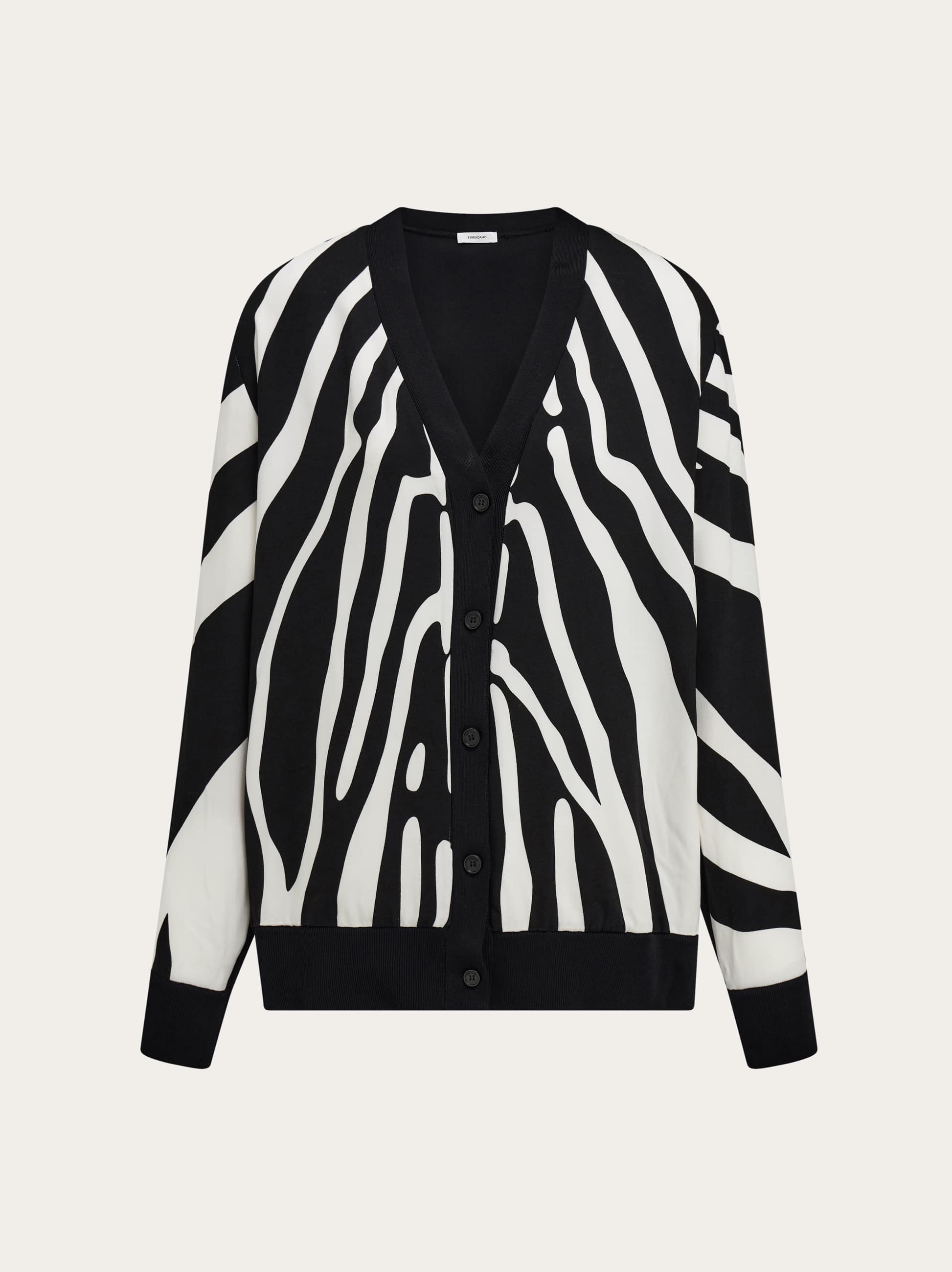 Ferragamo Donna Cardigan con intarsio Bianco