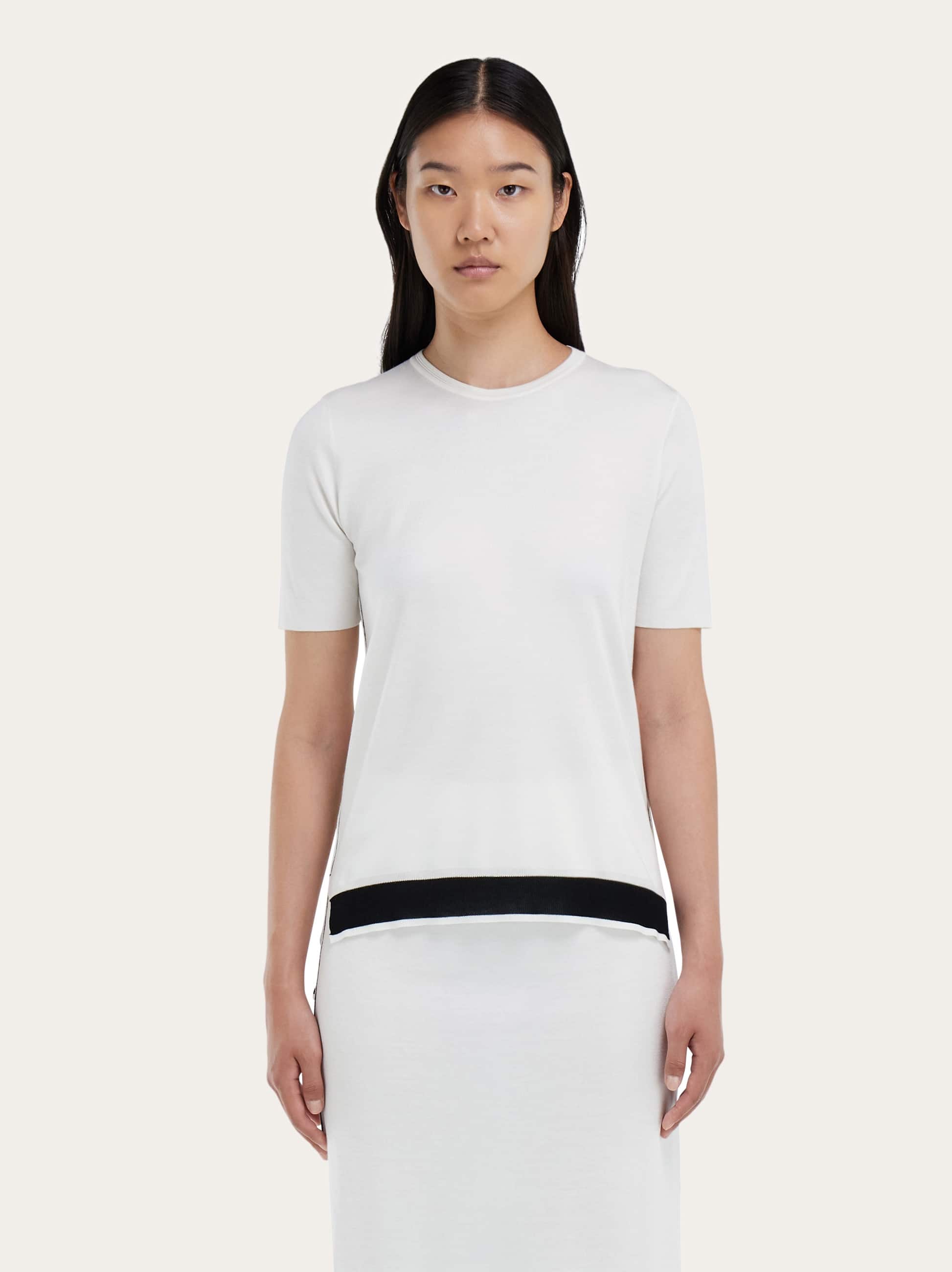  Ferragamo Damen T-shirt Aus Maschenware Weiß 