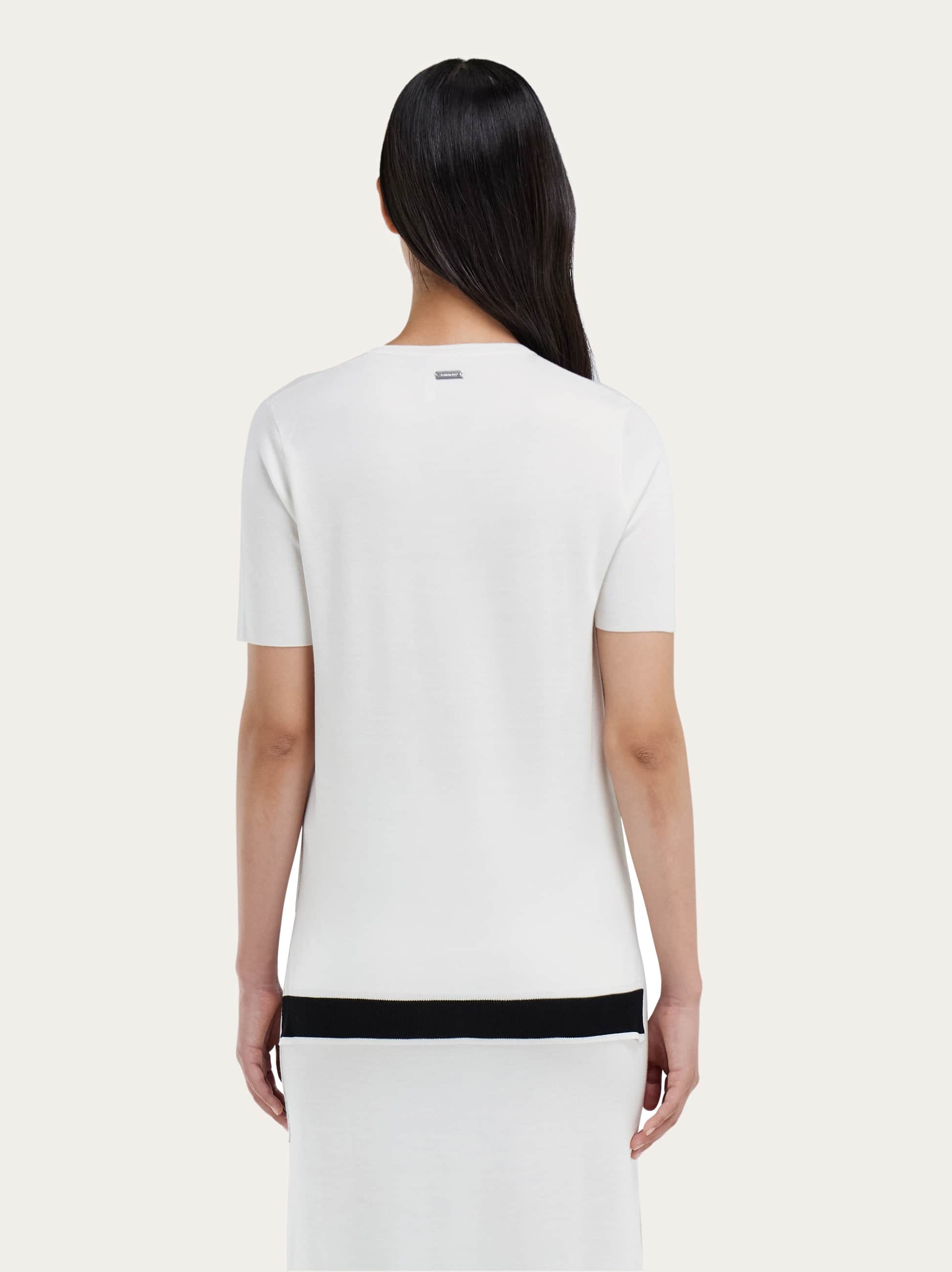  Ferragamo Damen T-shirt Aus Maschenware Weiß 