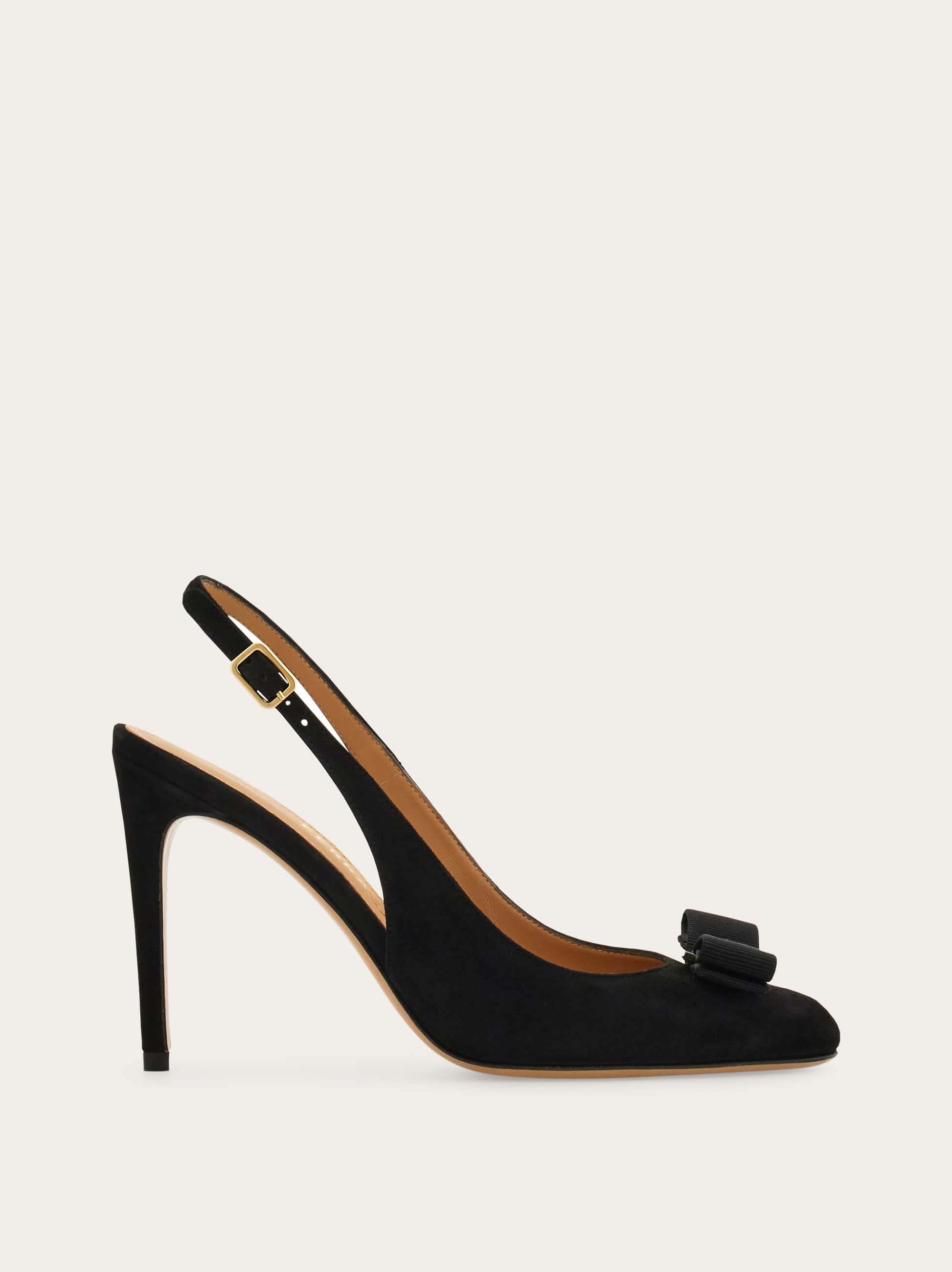 Ferragamo 90mm Vara Bow-detail Slingback Pumps In Black