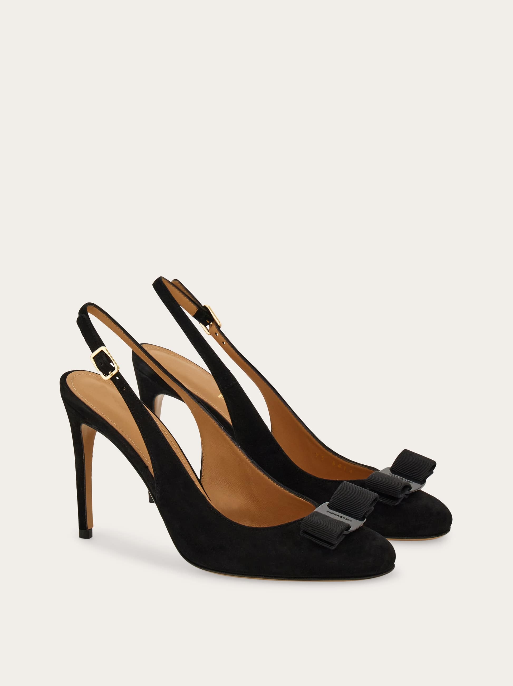 Ferragamo 90mm Vara Bow-detail Slingback Pumps In Black
