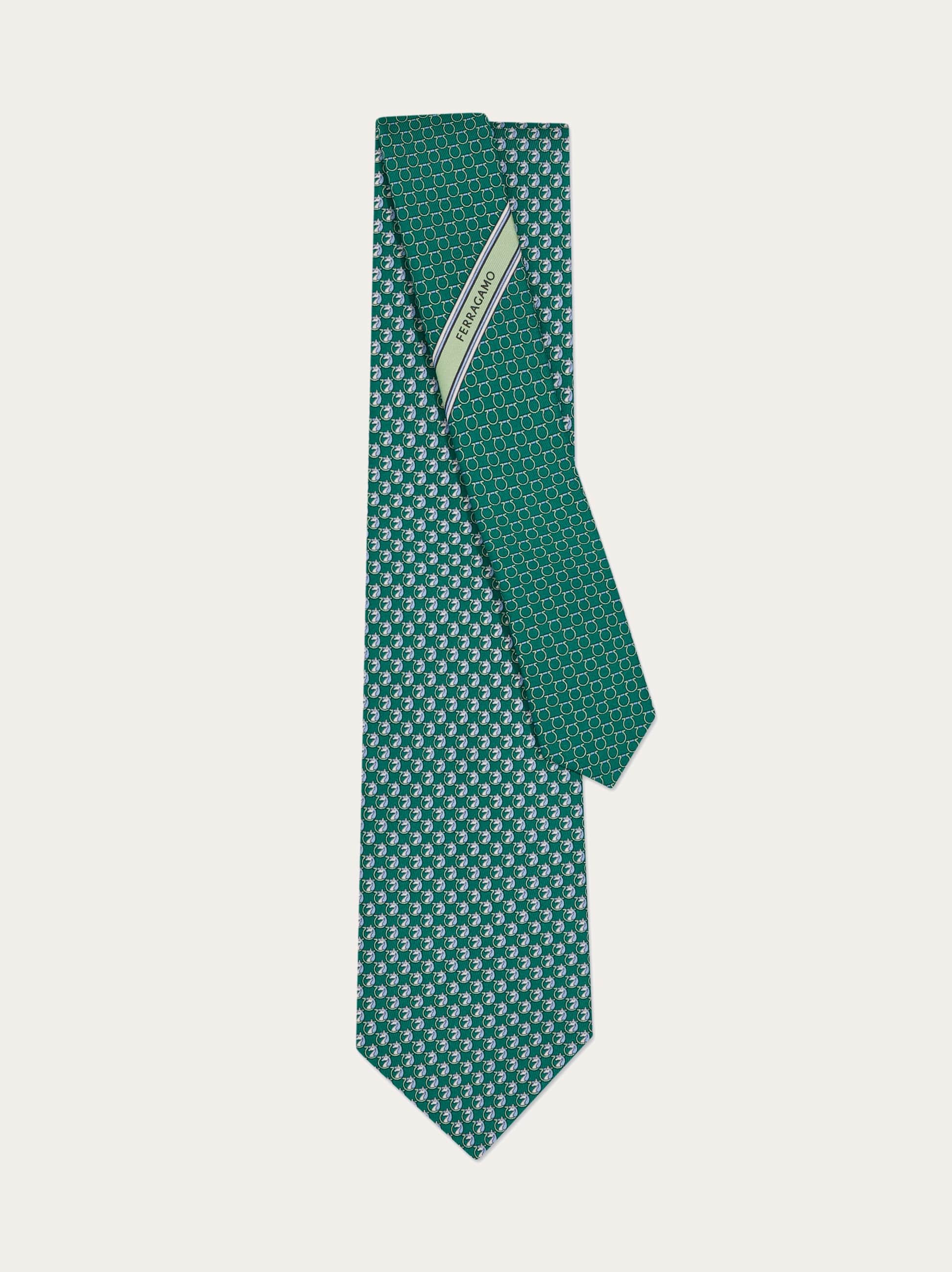  Ferragamo Herren Seidenkrawatte Mit Pegasus-print Grün 