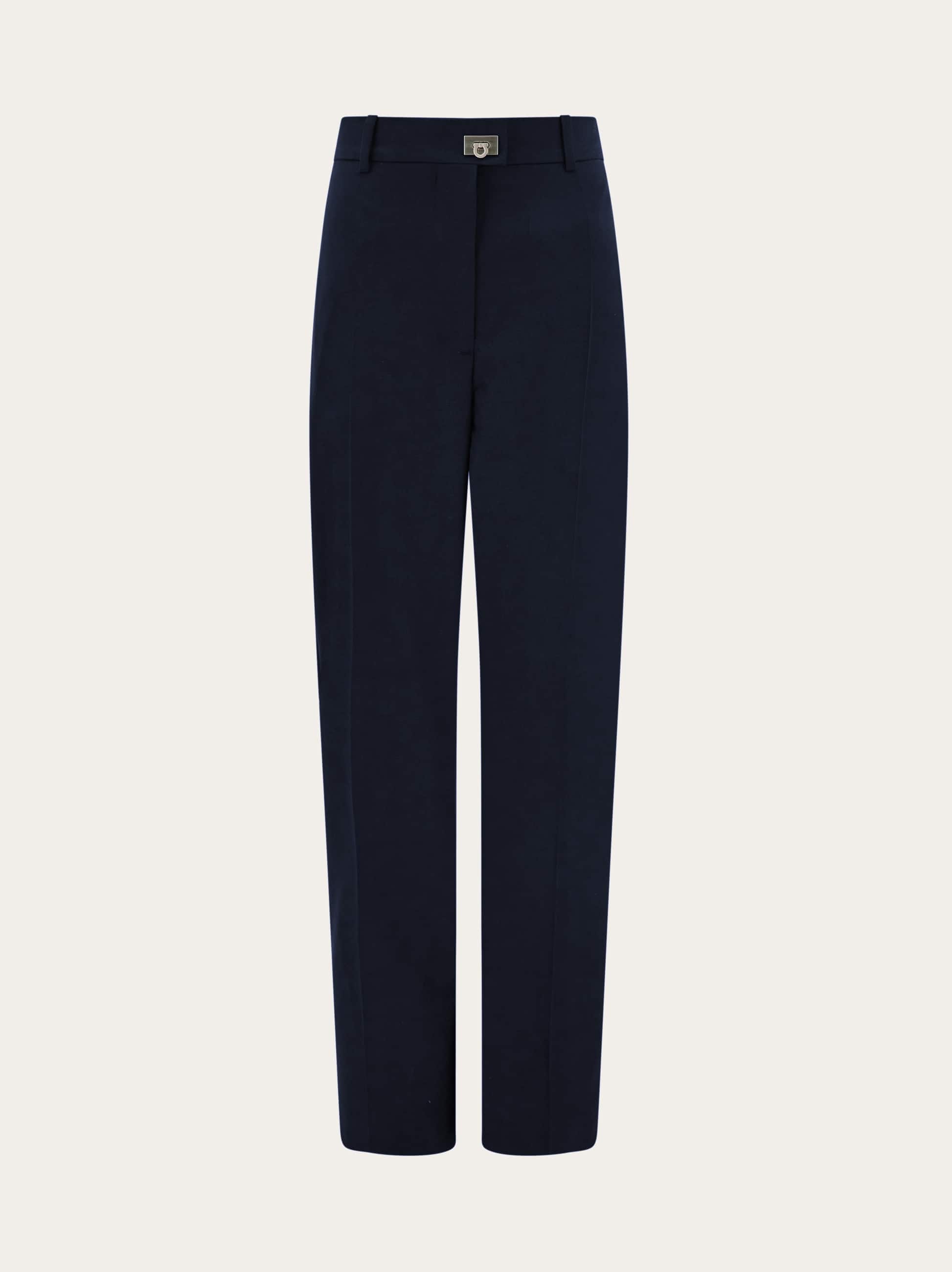 Ferragamo Cashmere Blend Tailored Trouser In Blue
