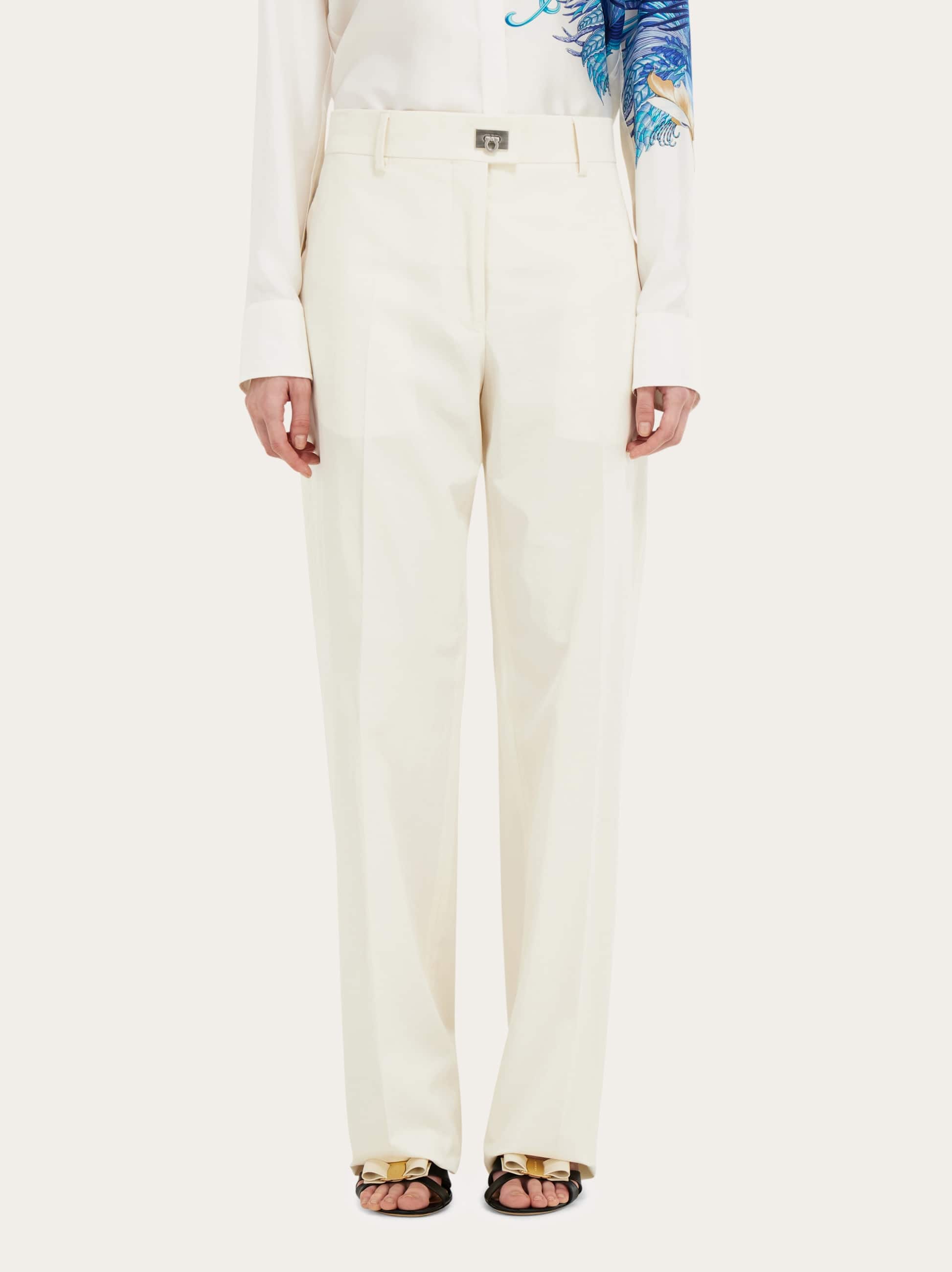  Ferragamo Damen Schneiderhose Weiß 