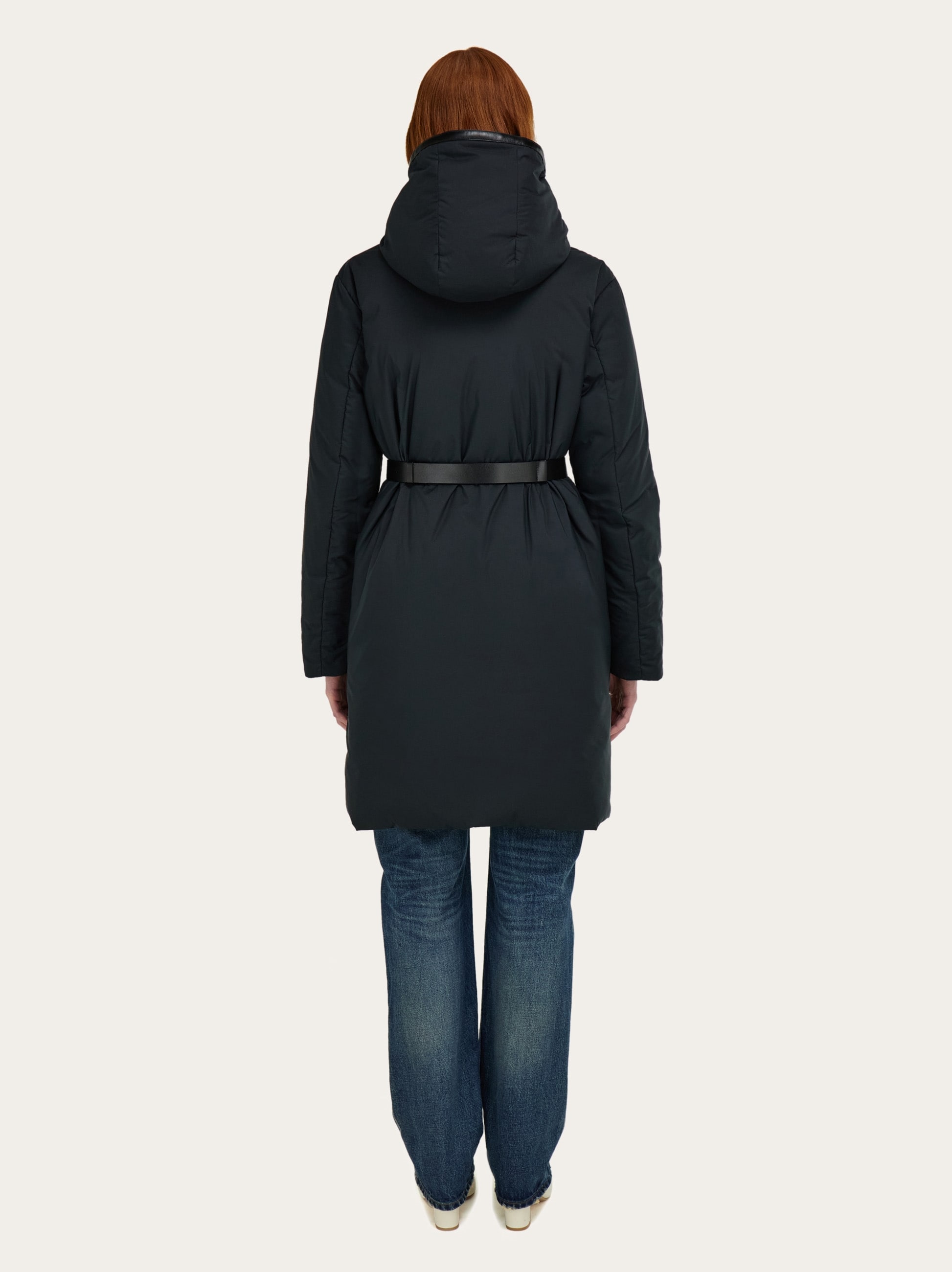  Ferragamo Damen Gepolsterter Parka Schwarz 