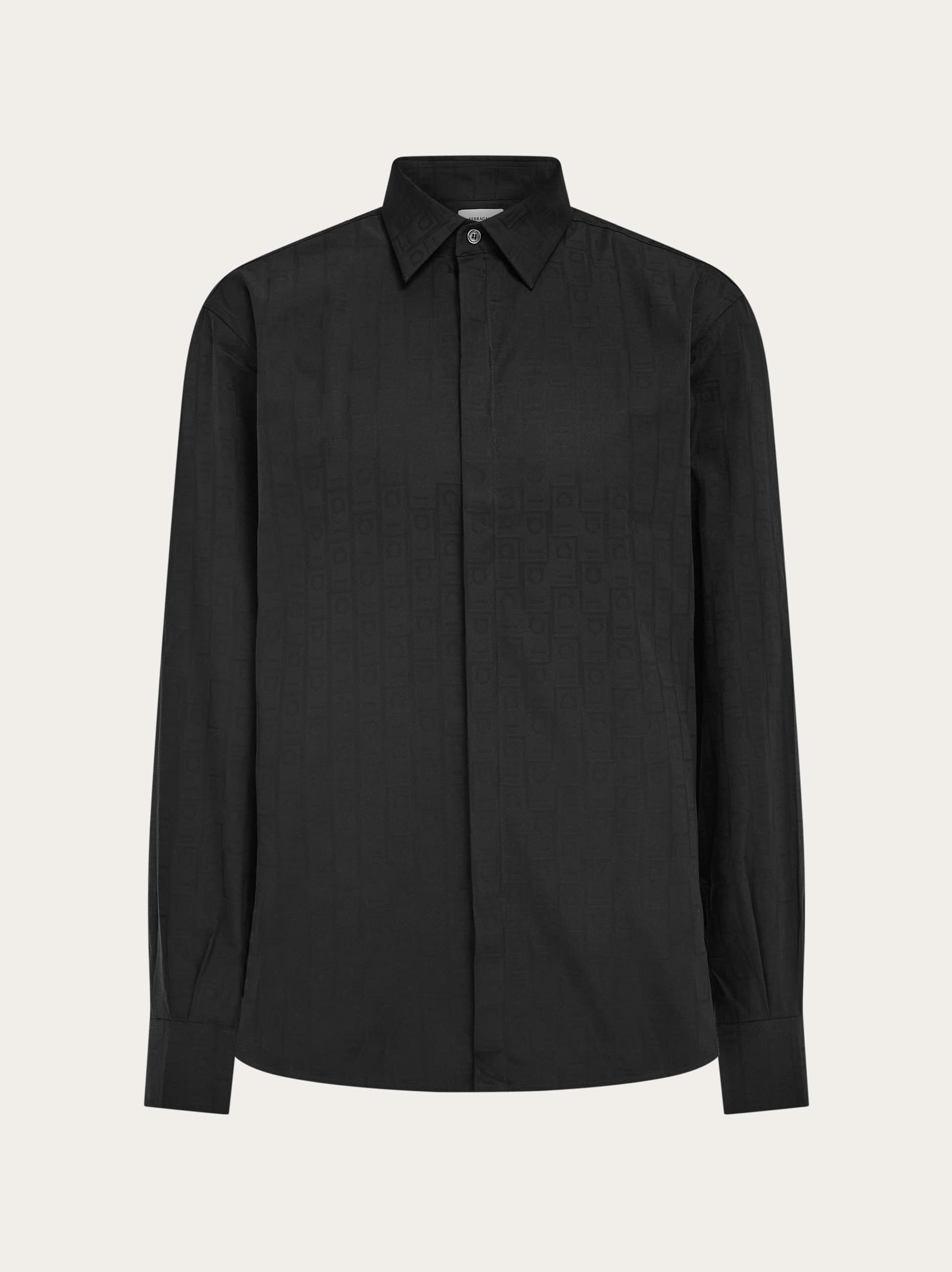 Ferragamo Monogram Sport Shirt In Black
