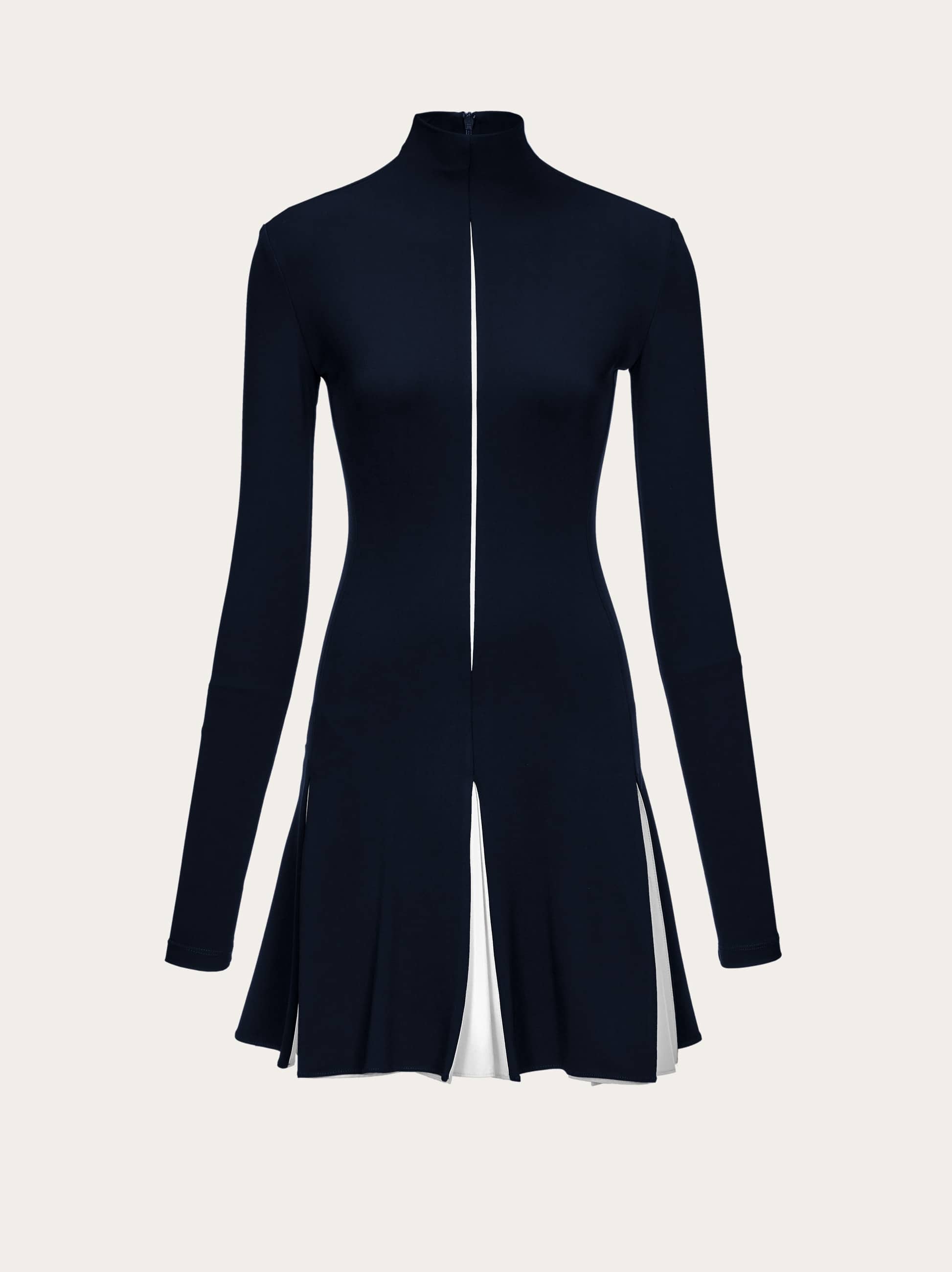 Ferragamo Dress With Contrasting Inserts In Blue