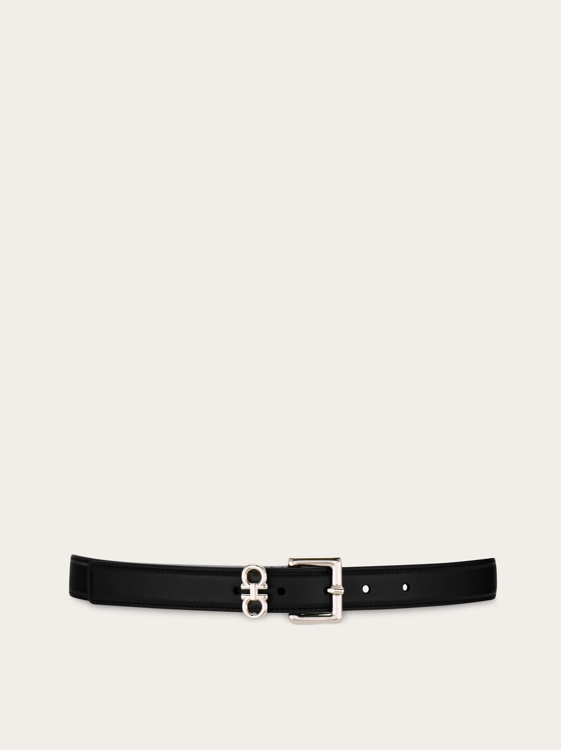 Ferragamo Fixed Belt With Double Hooks In Black