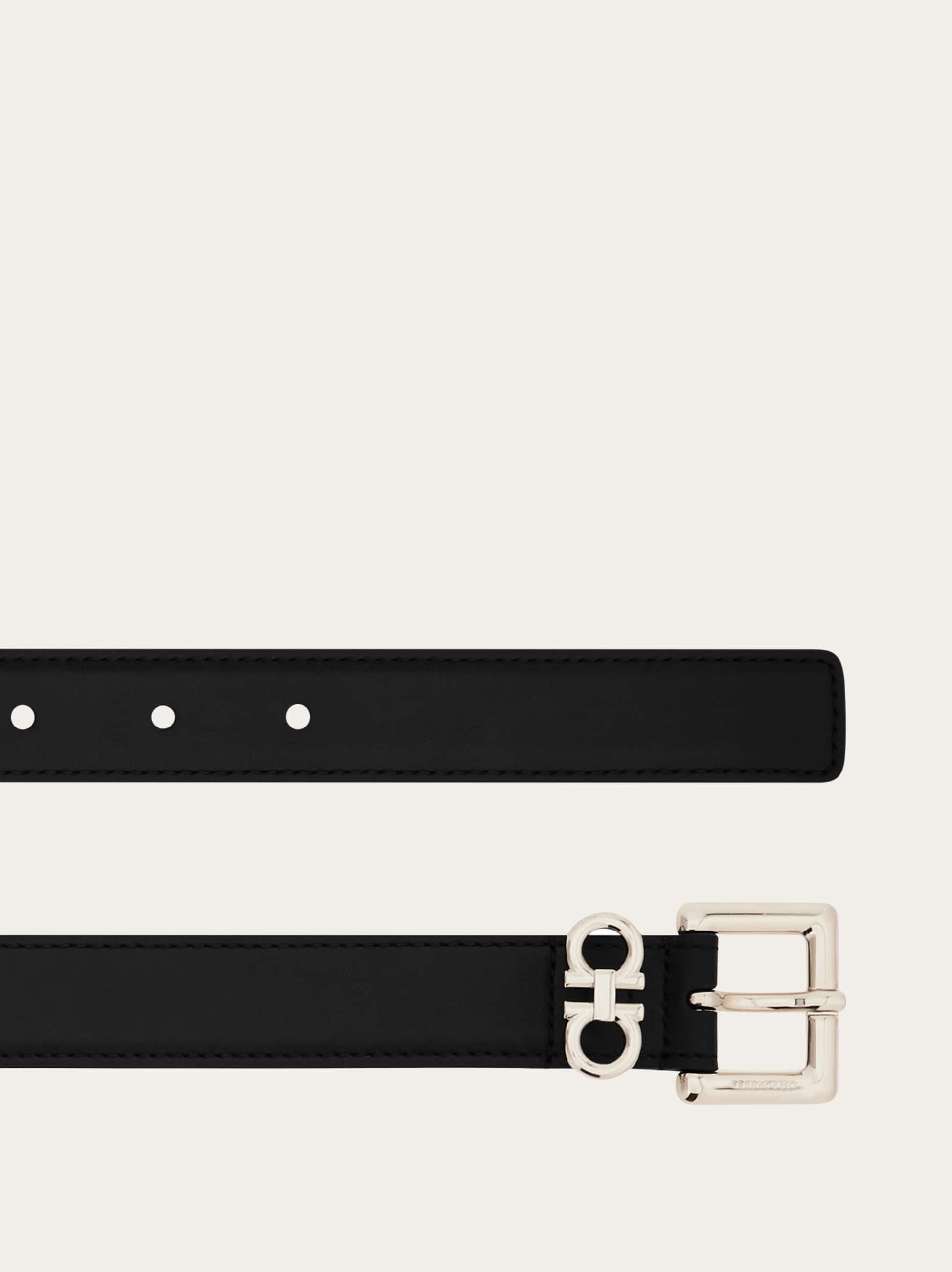 Ferragamo Fixed Belt With Double Hooks In Black