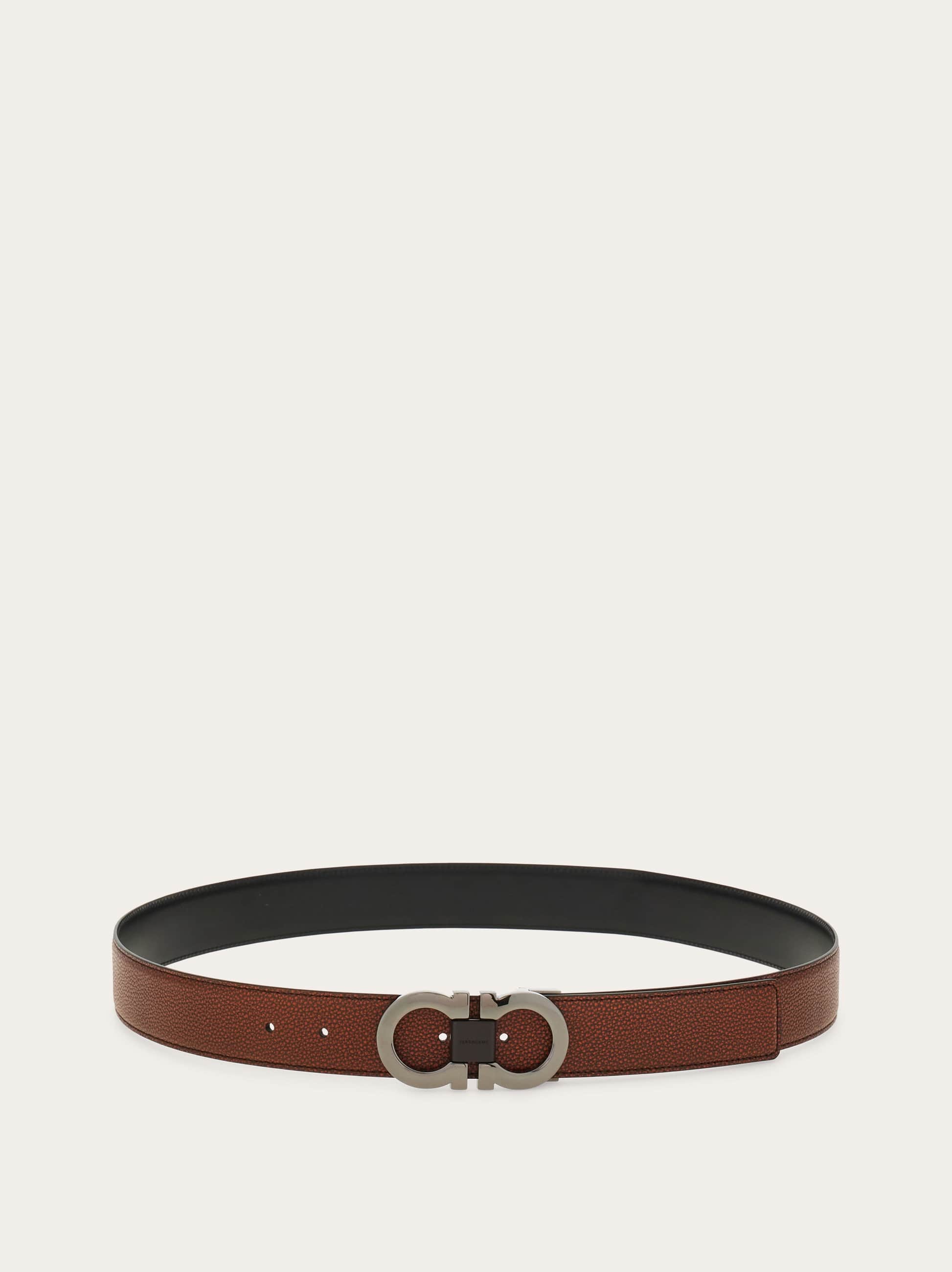  Ferragamo Herren Verstellbarer Gancini Wendegürtel Braun 