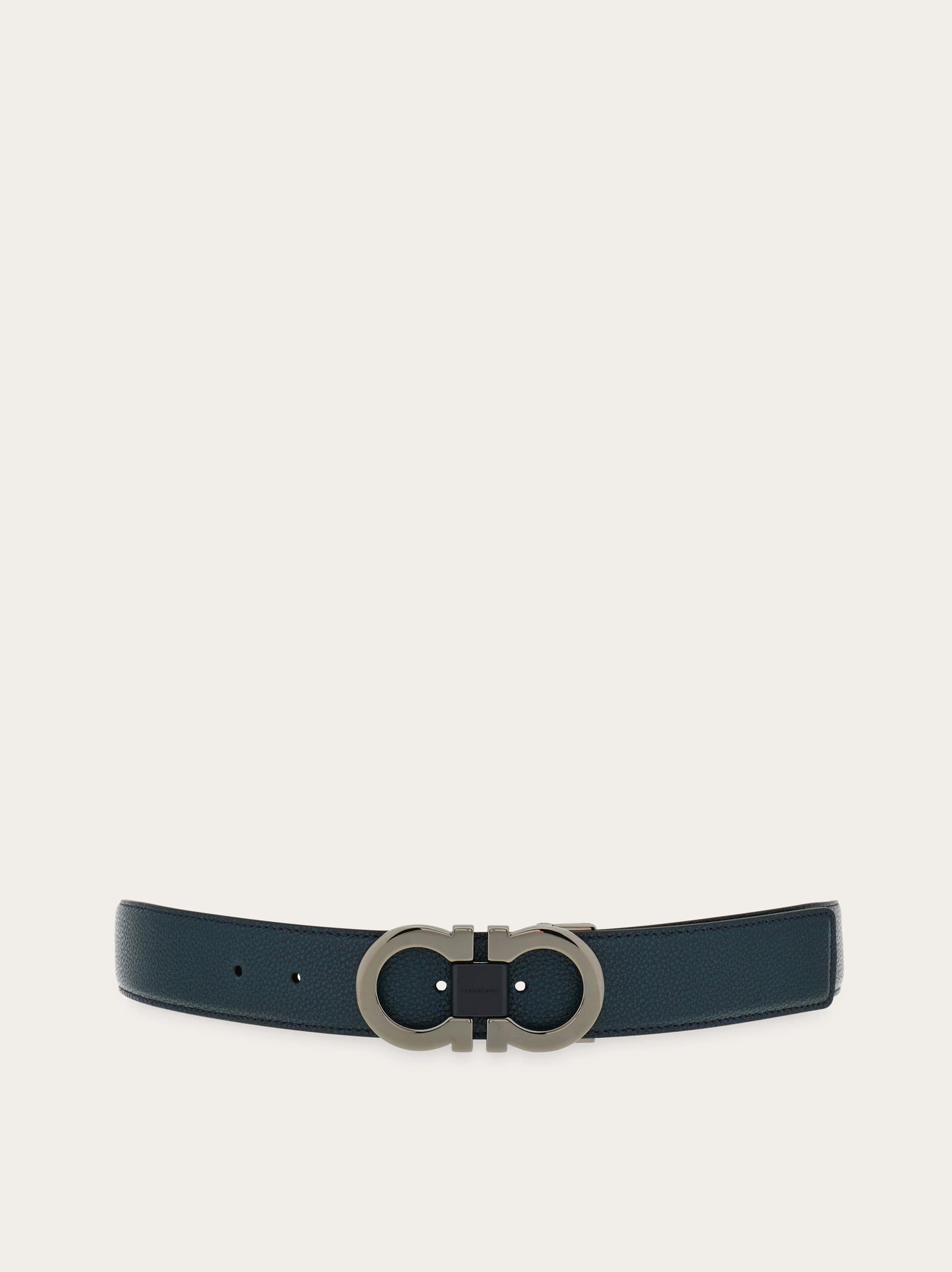 Ferragamo Uomo Cintura reversibile e regolabile Gancini Grigio