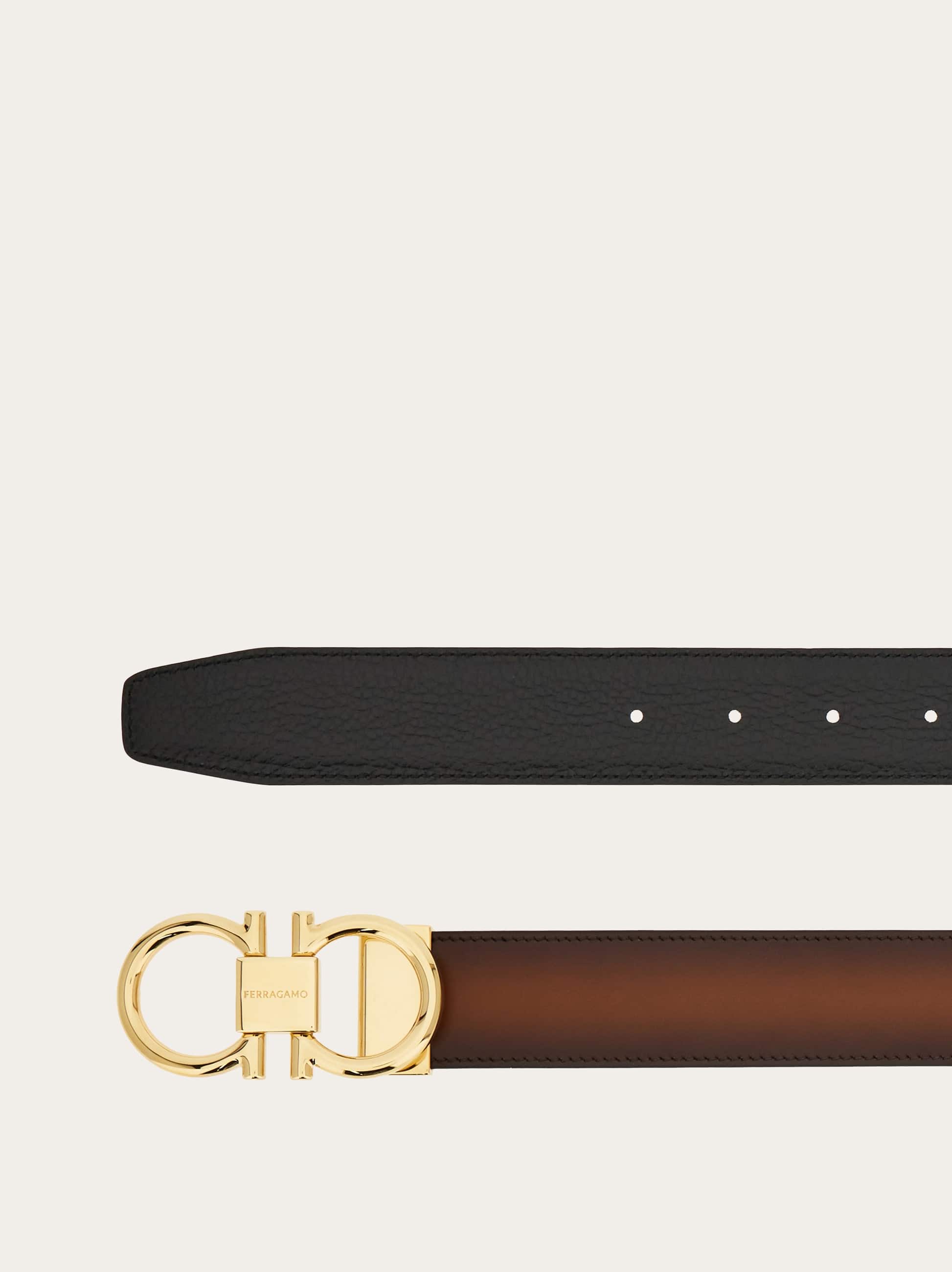  Ferragamo Herren Verstellbarer Gancini Wendegürtel Braun 