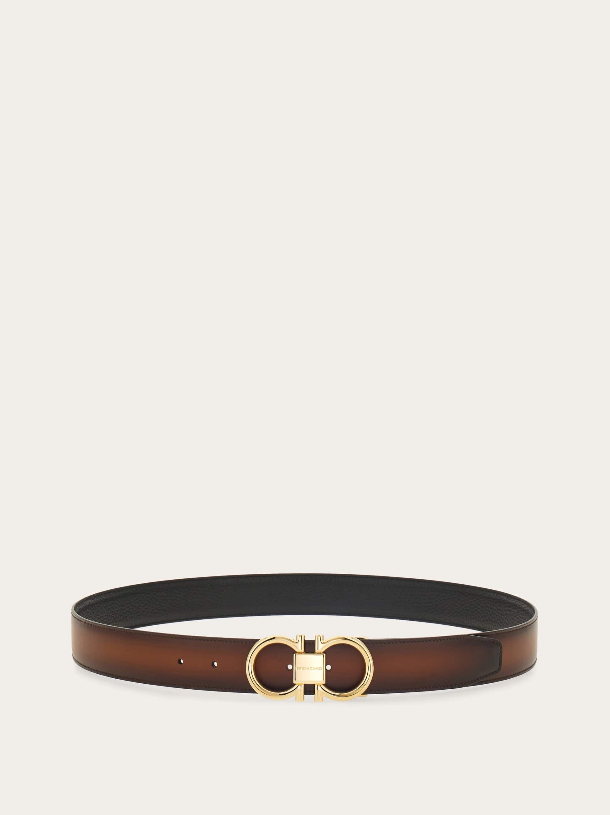  Ferragamo Herren Verstellbarer Gancini Wendegürtel Braun 