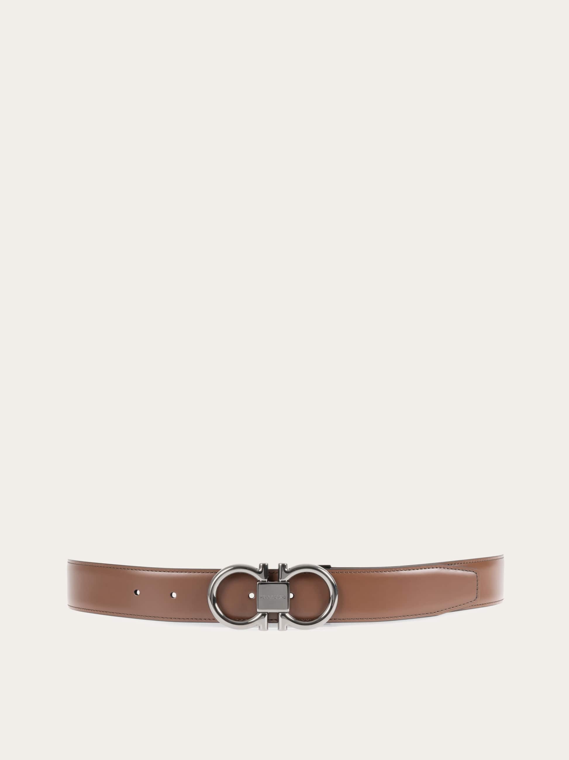 Ferragamo Reversible And Adjustable Gancini Belt In Gold