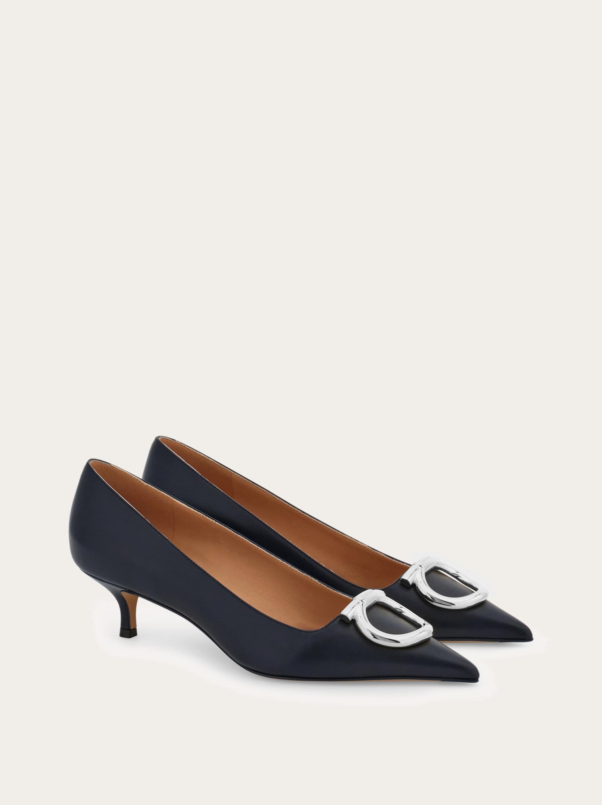  Ferragamo Damen Pumps Mit Maxi Gancini Blau Größe 35.5 