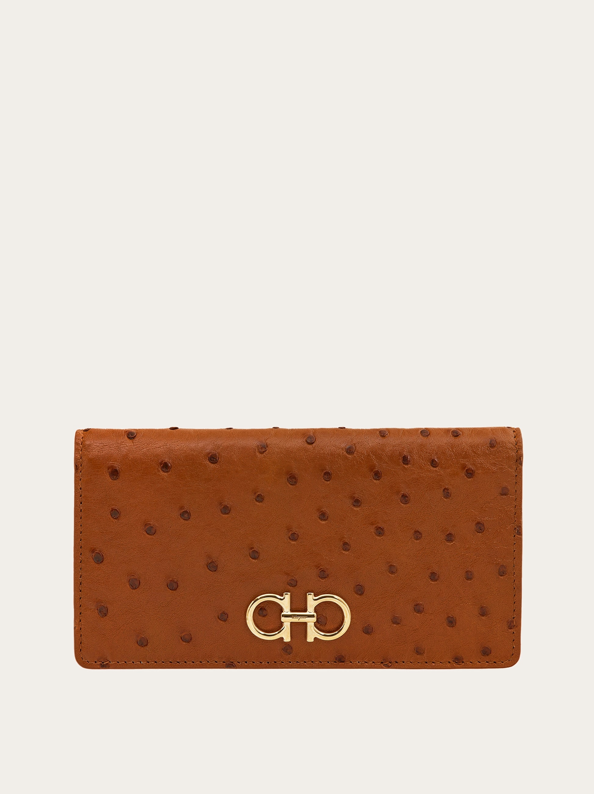 Ferragamo Gancini Continental Wallet In Sand