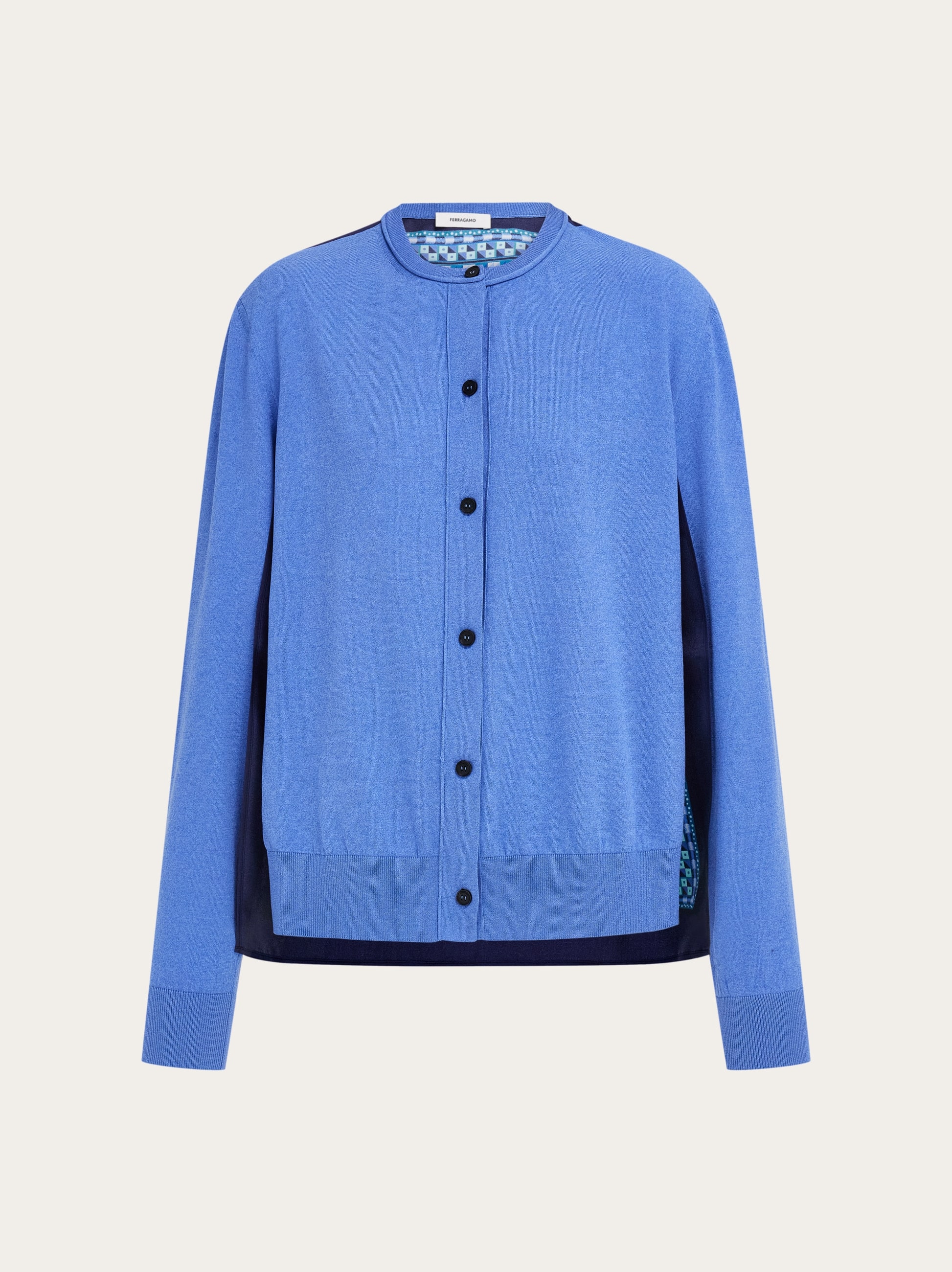 Ferragamo Donna Cardigan in twill di seta Blu