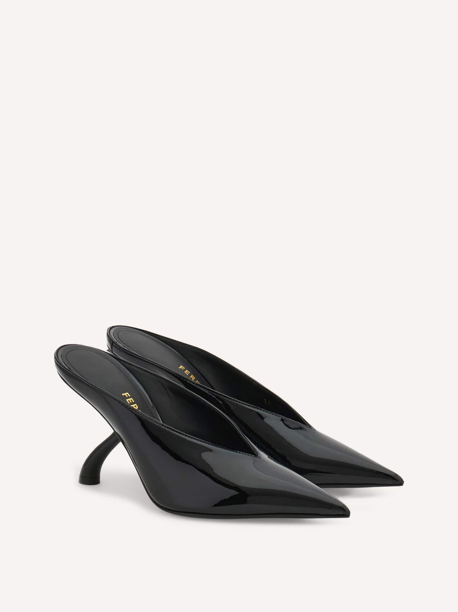 Ferragamo Sculptural-heel Mules In Black