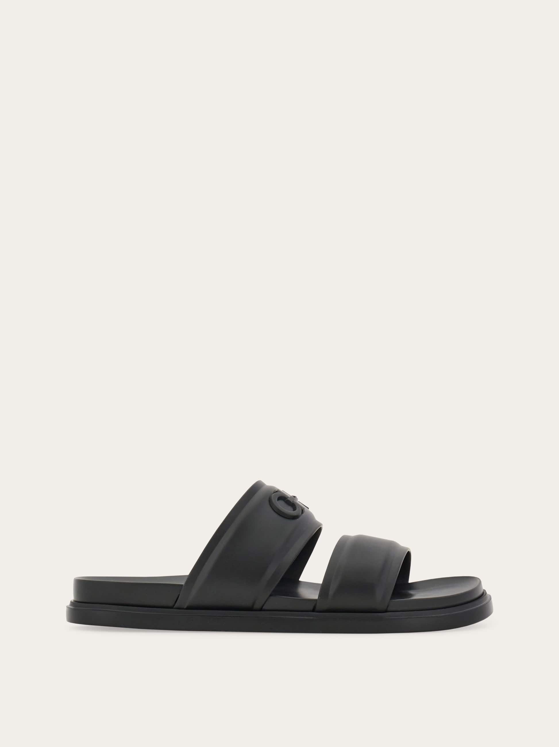 Ferragamo Men Gancini ornament slide Black Size 7