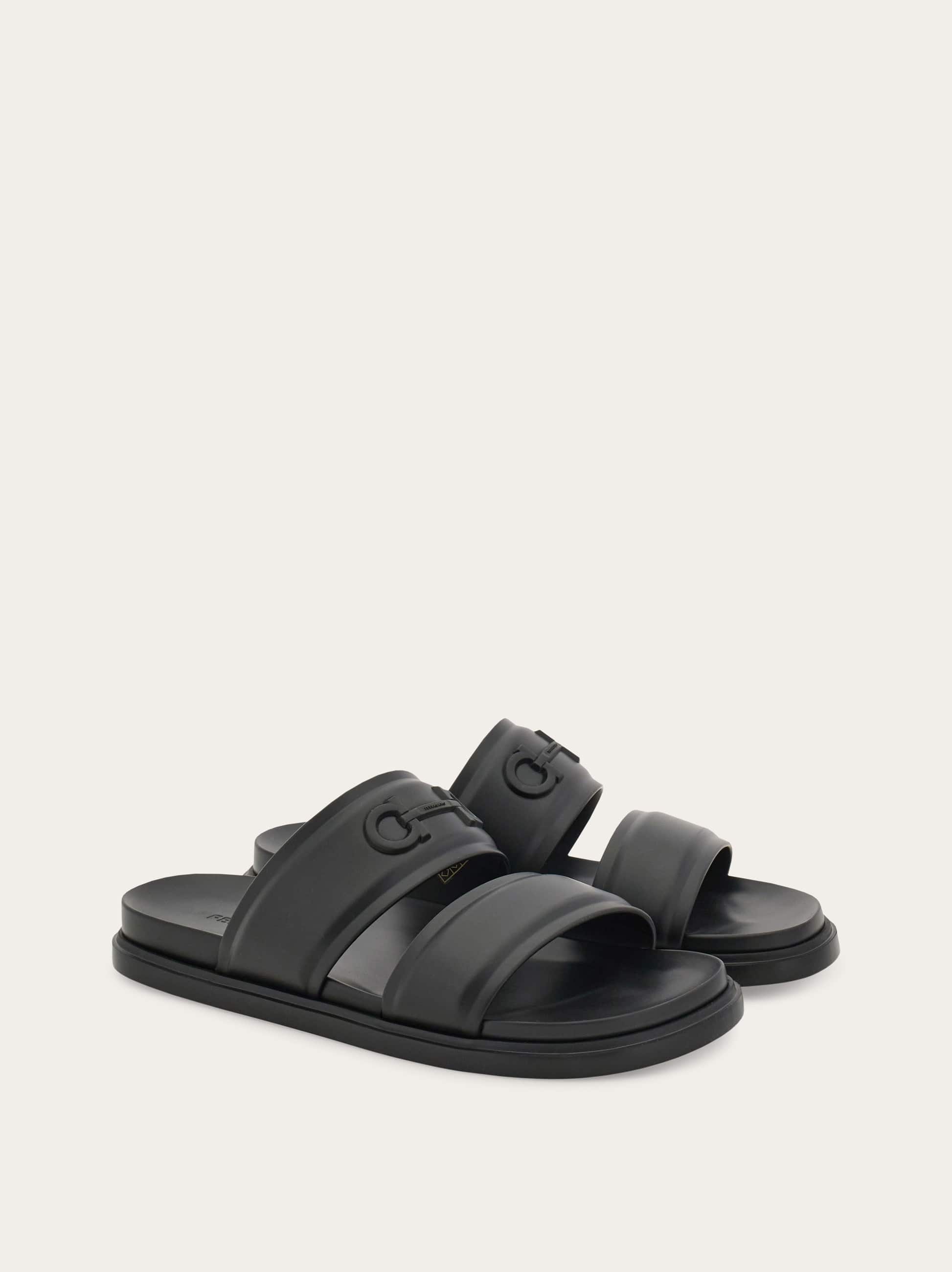 Ferragamo Herren Slide Mit Gancini-ornament Schwarz Größe 39 