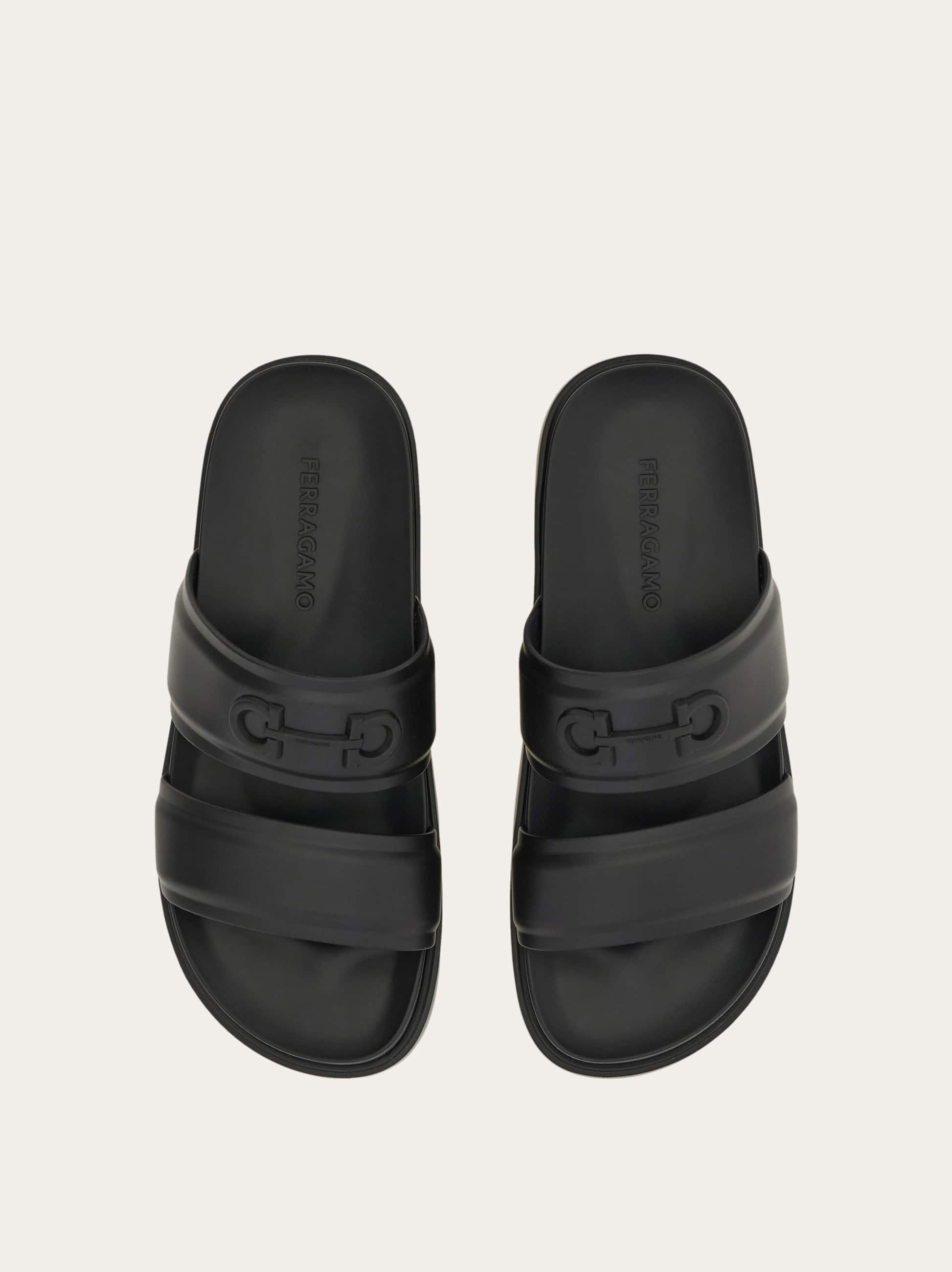  Ferragamo Herren Slide Mit Gancini-ornament Schwarz Größe 39 