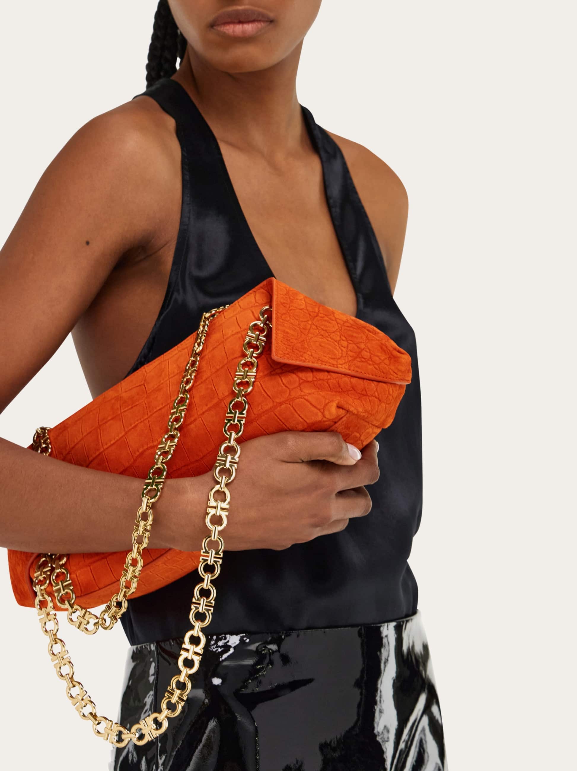  Ferragamo Damen Schultertasche (s) Orange 
