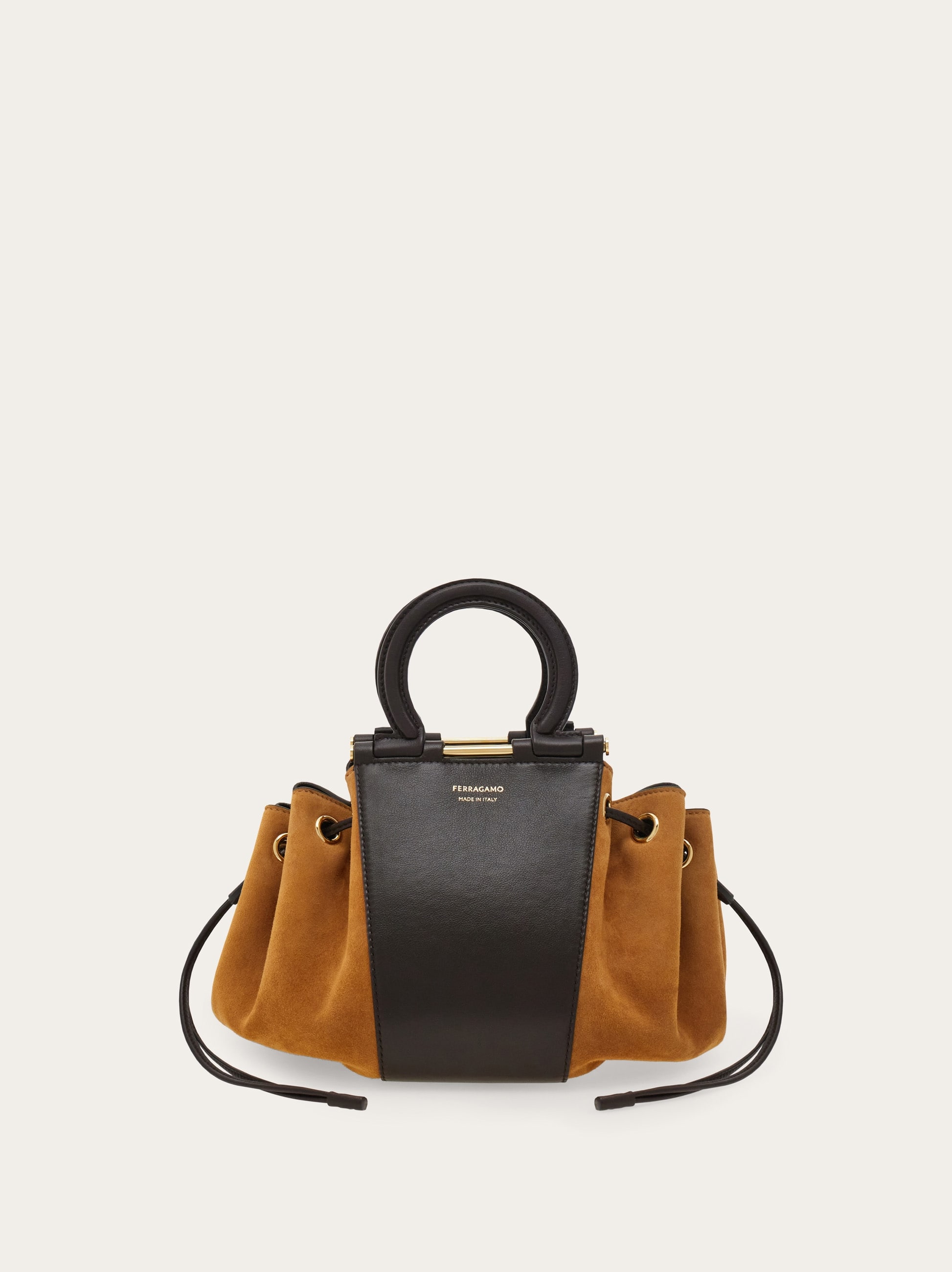 Ferragamo Gancini Bucket Bag In Brown