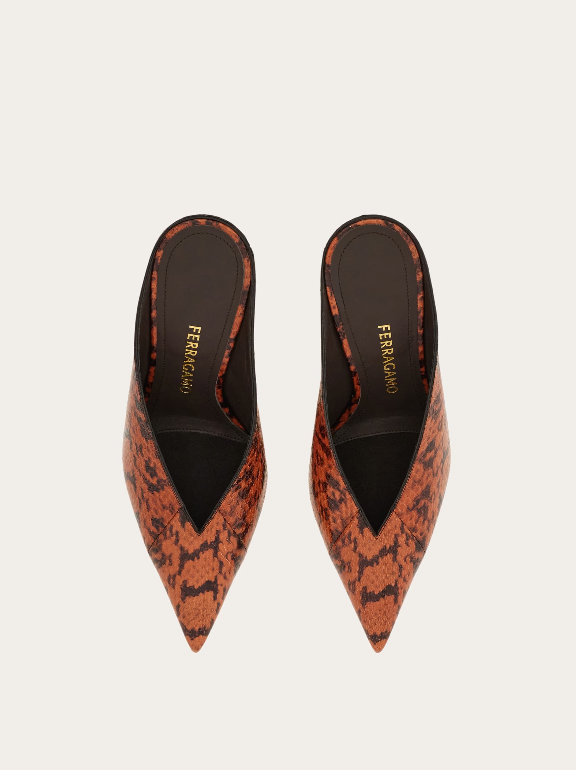  Ferragamo Damen Mule Mit Skulpturalem S-absatz Rot Größe 36 