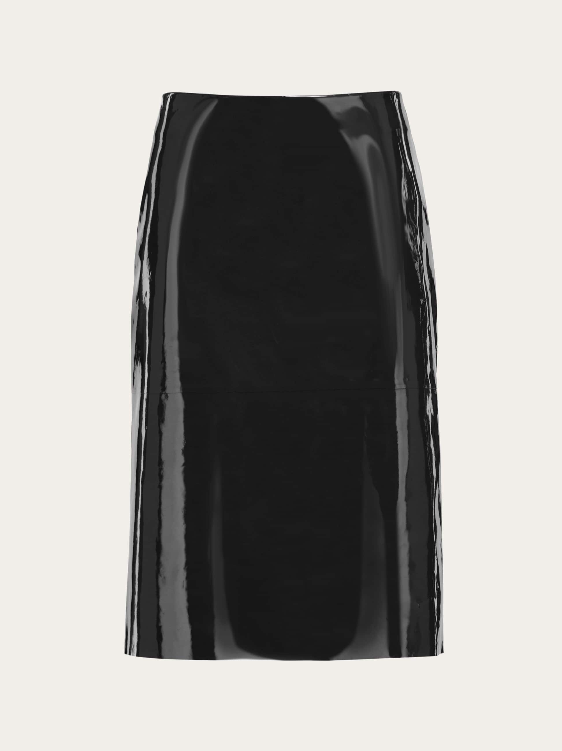 Ferragamo Women Patent leather pencil skirt Black
