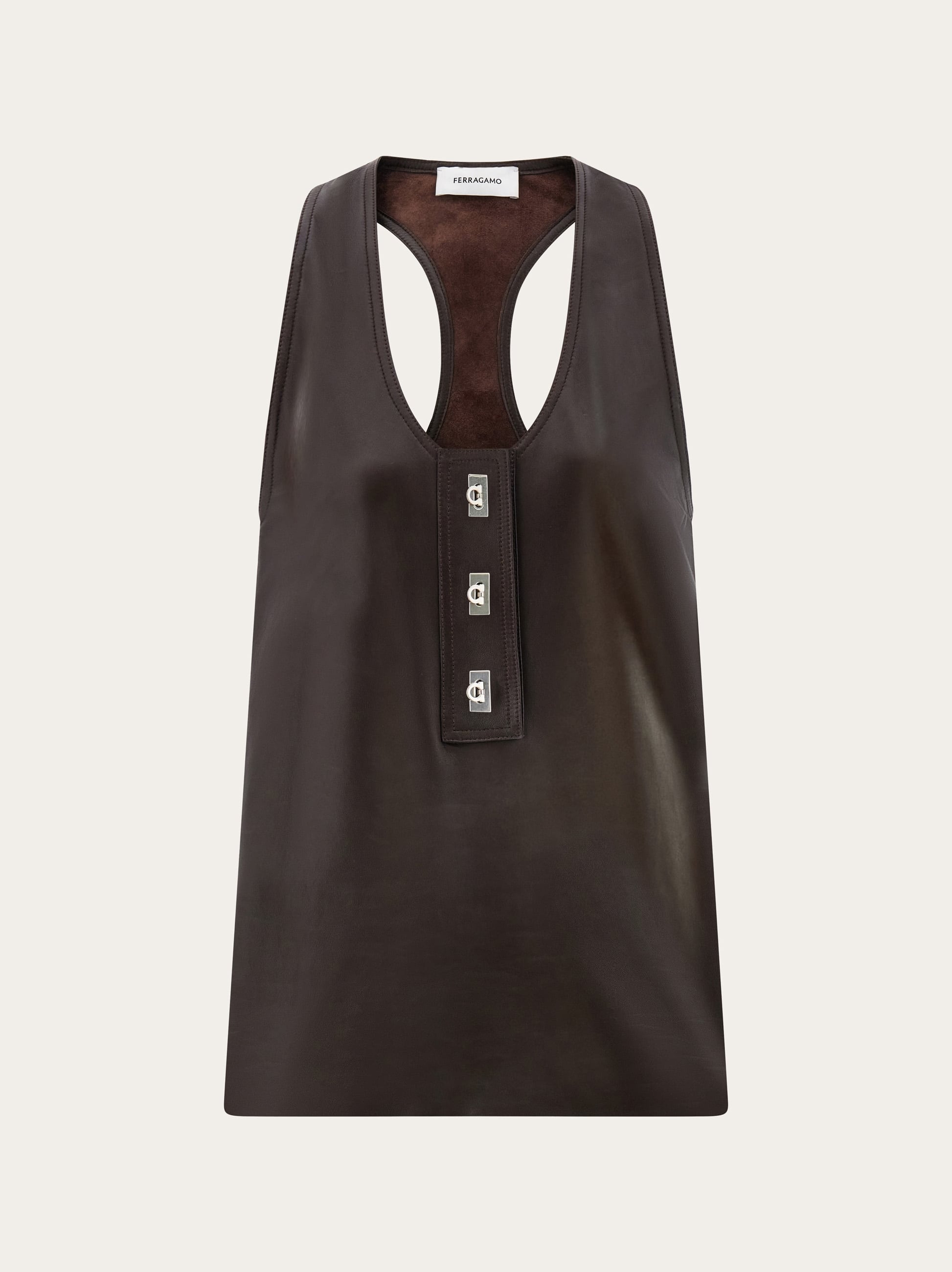 Ferragamo Donna Canotta in nappa Marrone