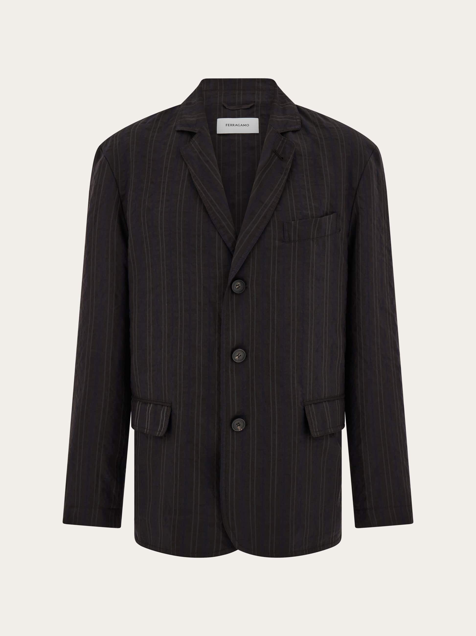 Ferragamo Single Breasted Blazer In Brown