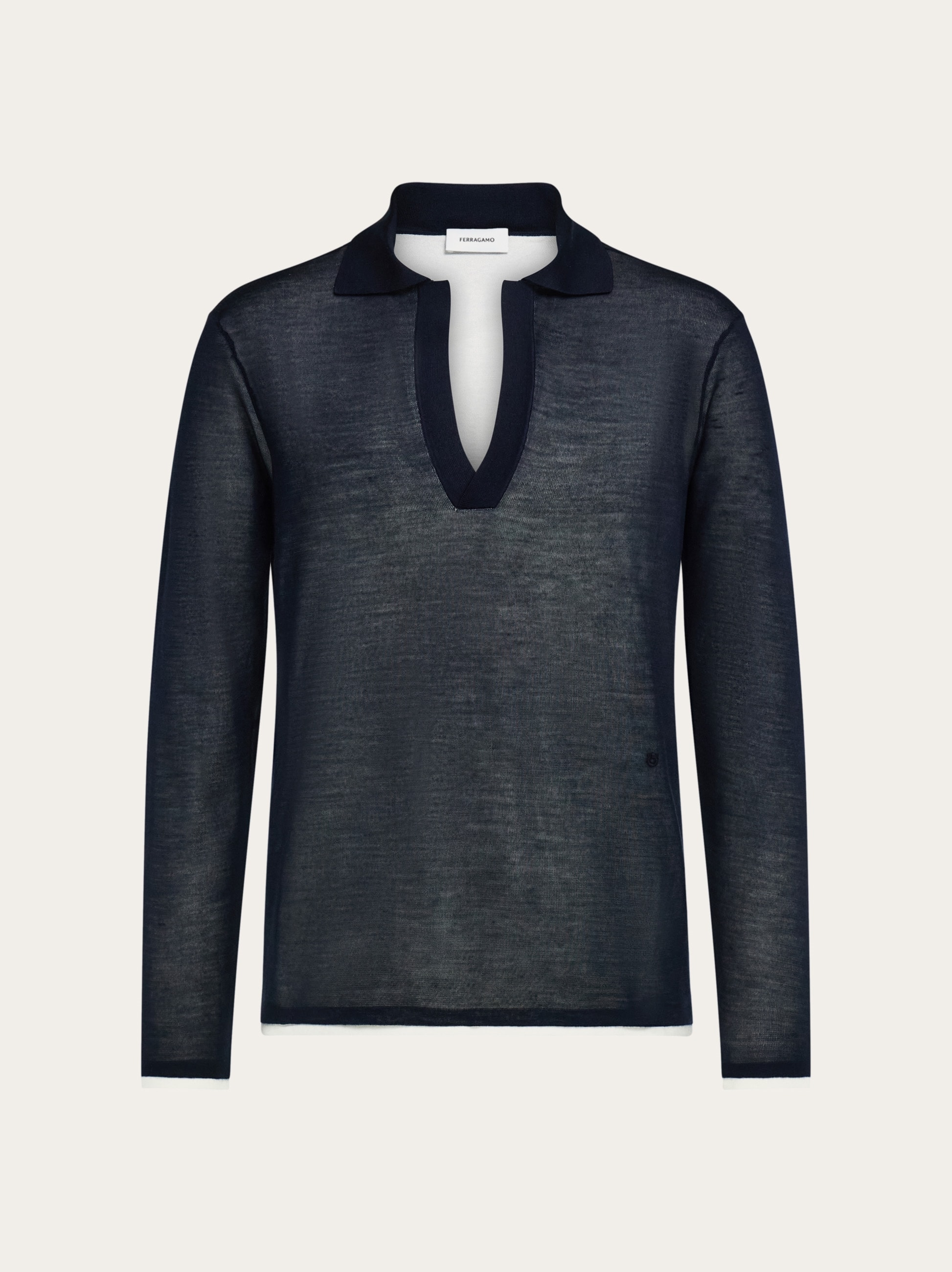 Ferragamo Uomo Polo a manica lunga Blu