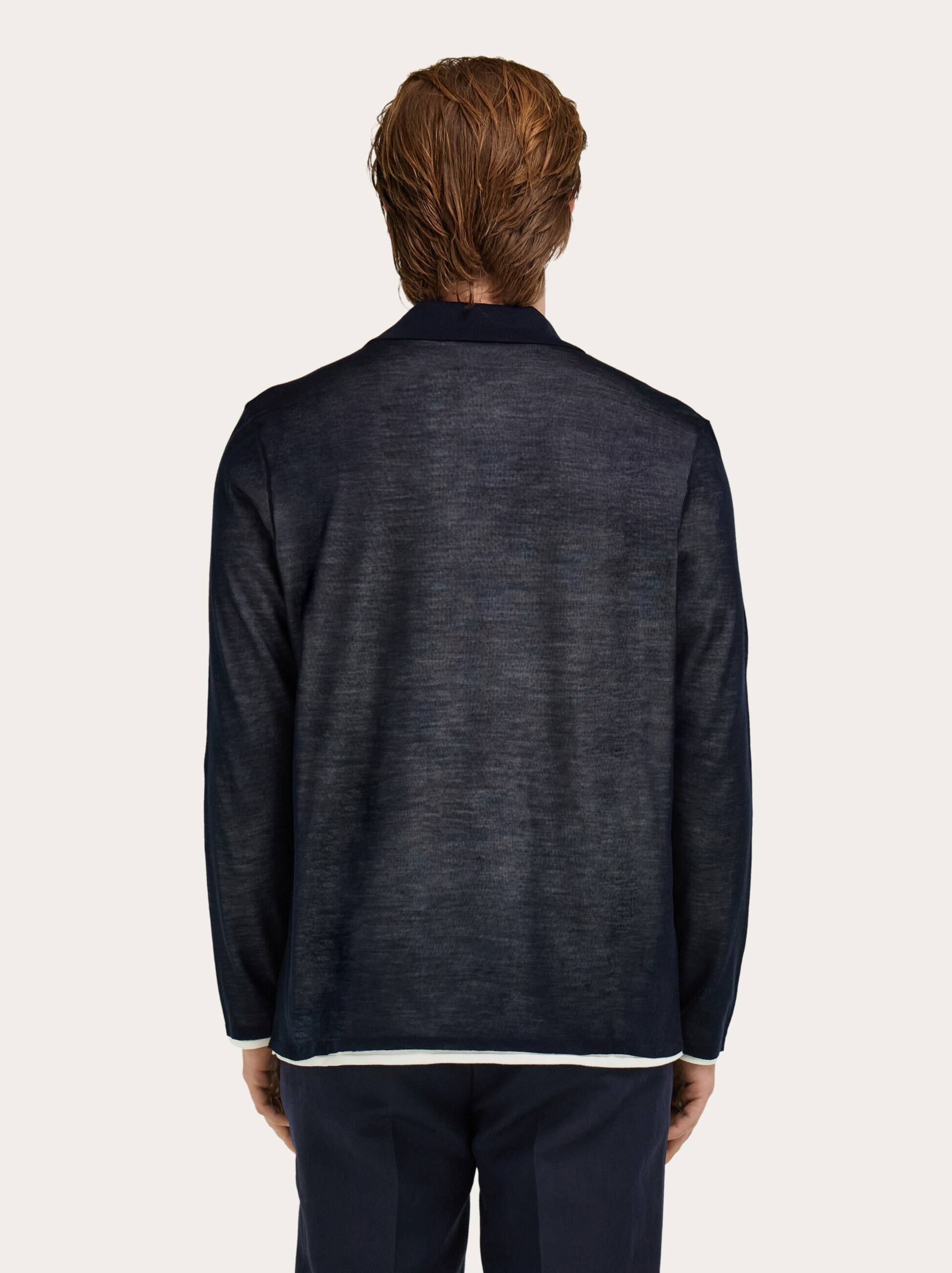 Ferragamo Herren Langärmliges Polohemd Blau 