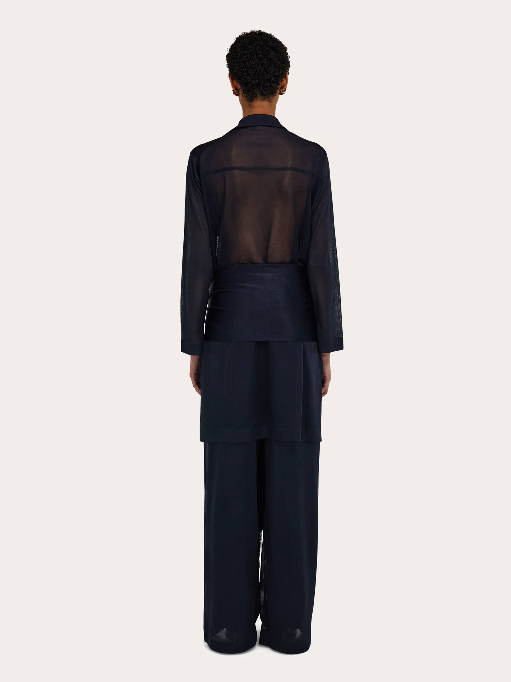  Ferragamo Damen Duster-mantel In Jersey Blau 