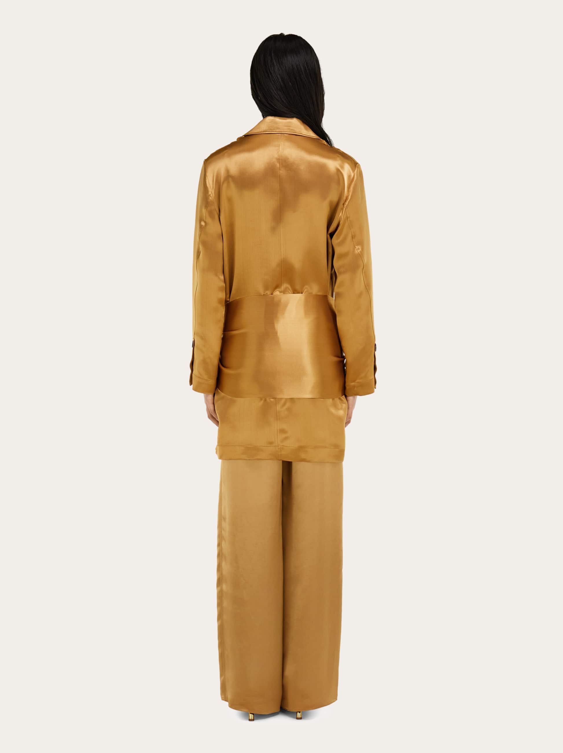 Ferragamo Damen Satinjacke Beige 
