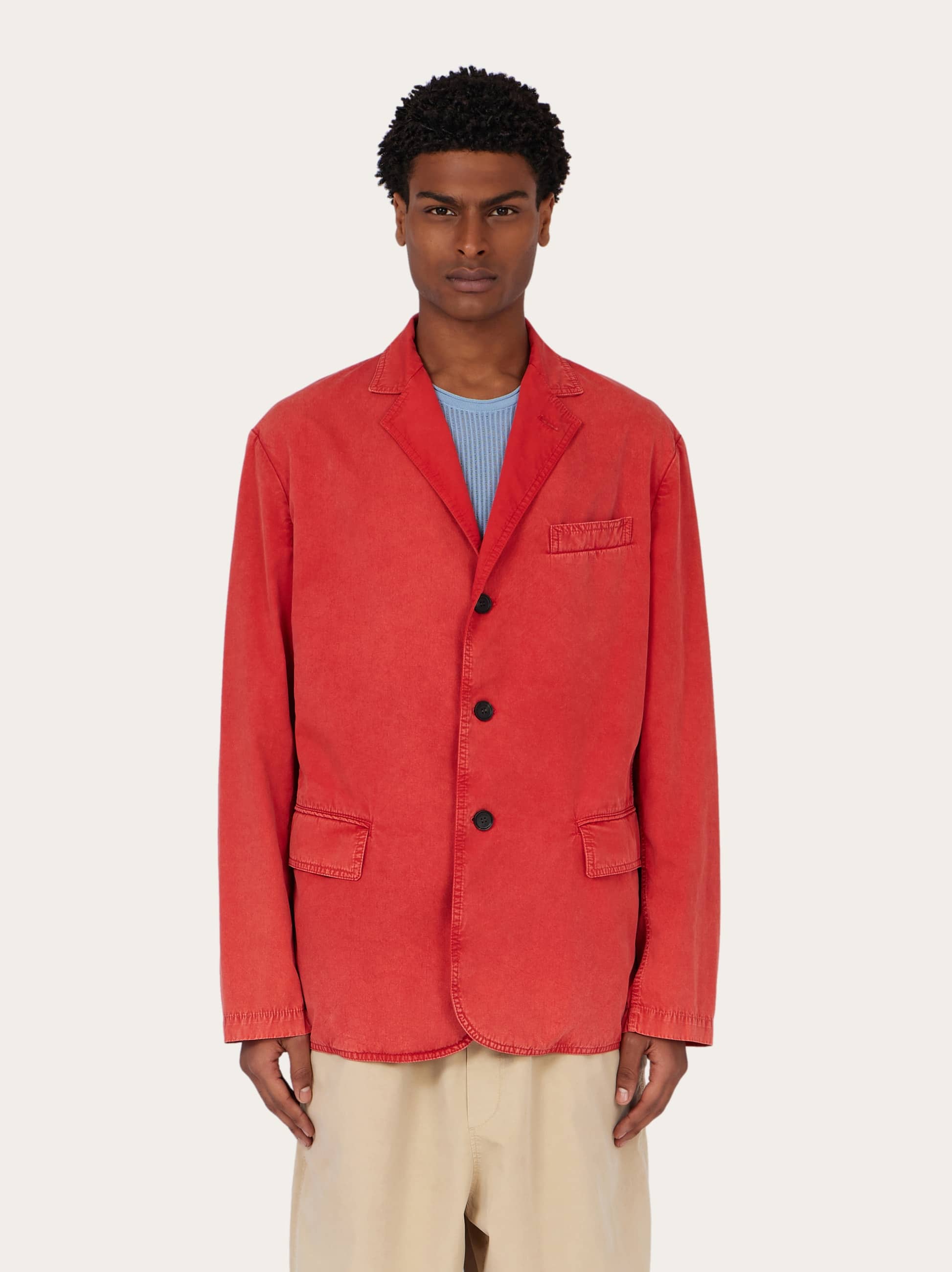  Ferragamo Men Single Breasted Jacket Red 
