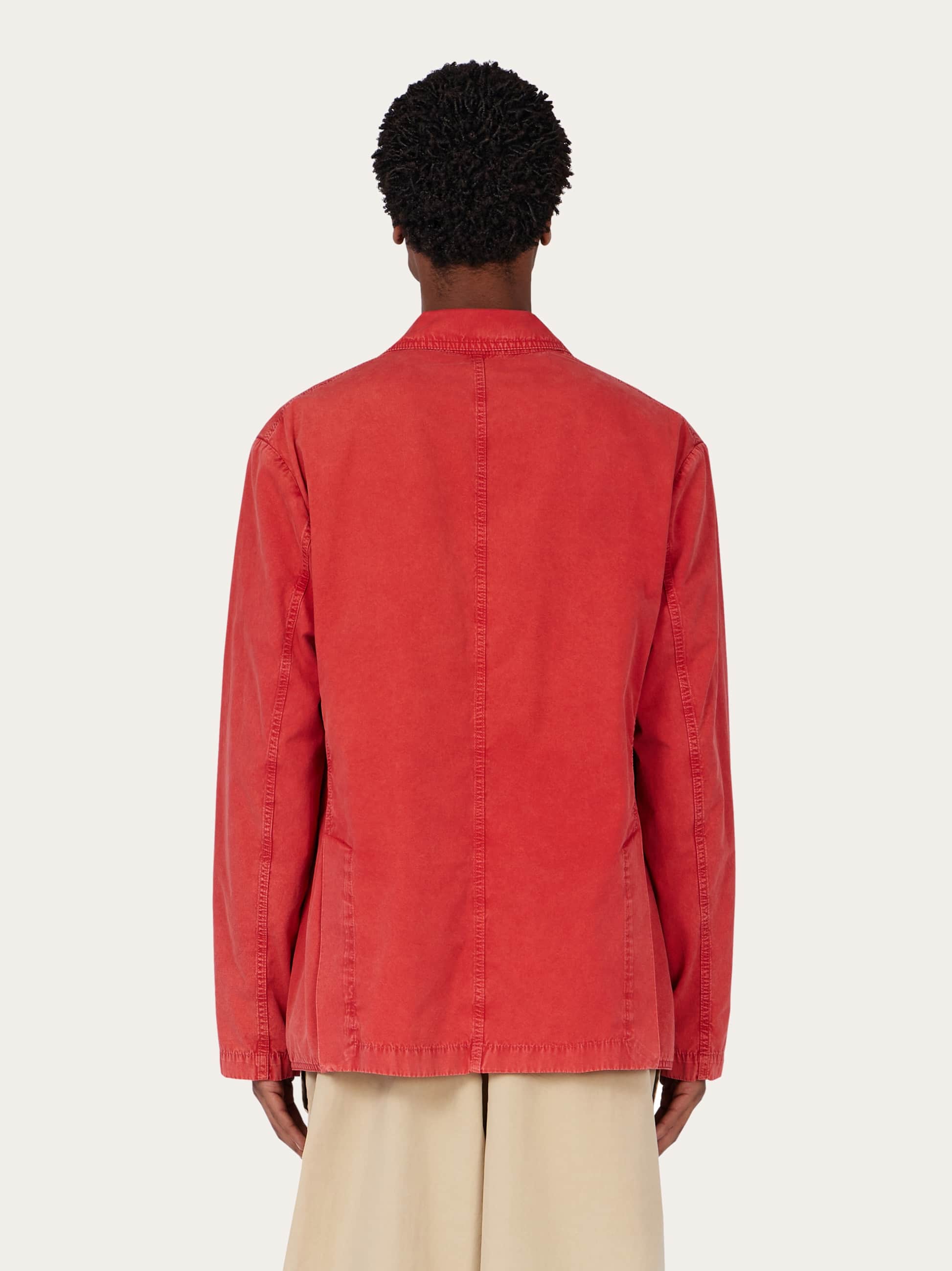  Ferragamo Men Single Breasted Jacket Red 