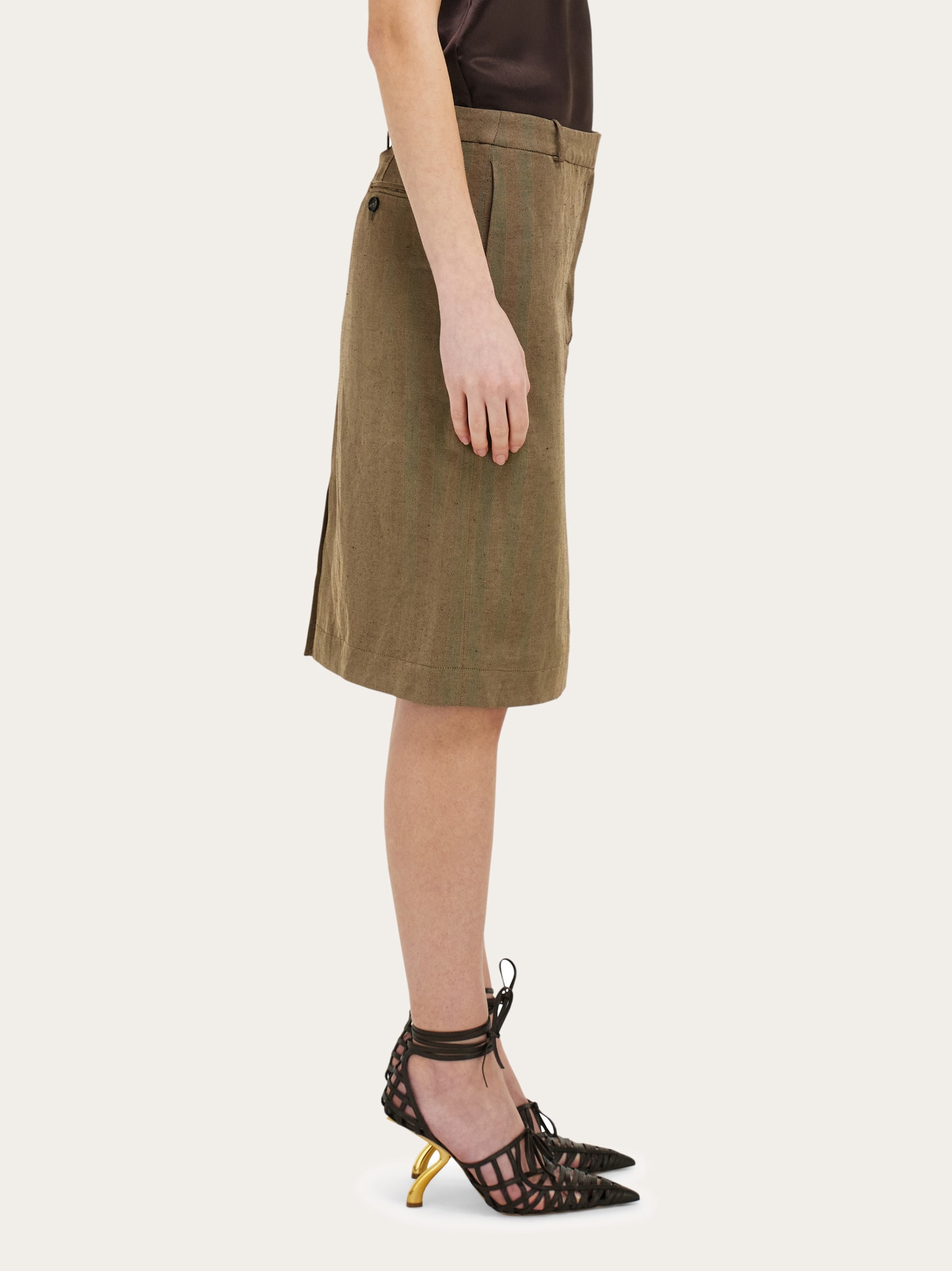  Ferragamo Damen Knielanger Rock Beige 